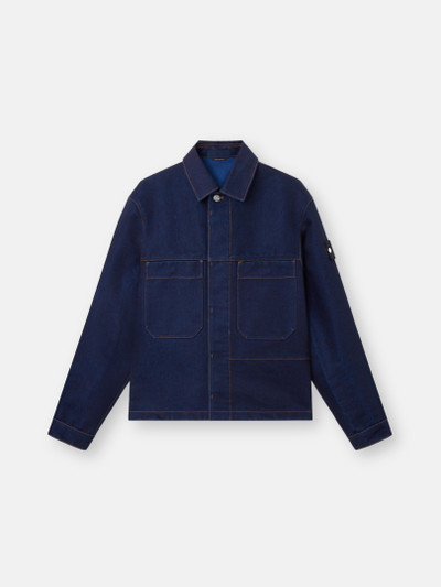 Stone  Q100027 デニムジャケット Blue Rinse Coach jacket with chest pockets and rinsed finish