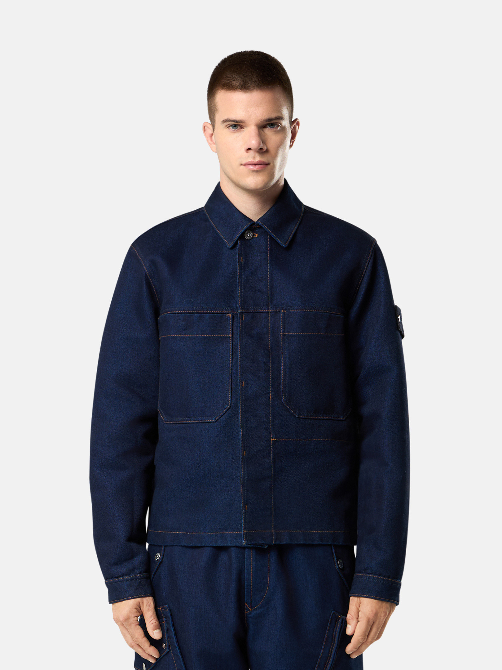 ブルーリンス コーチ ジャケット チェストポケット＆リンス加工