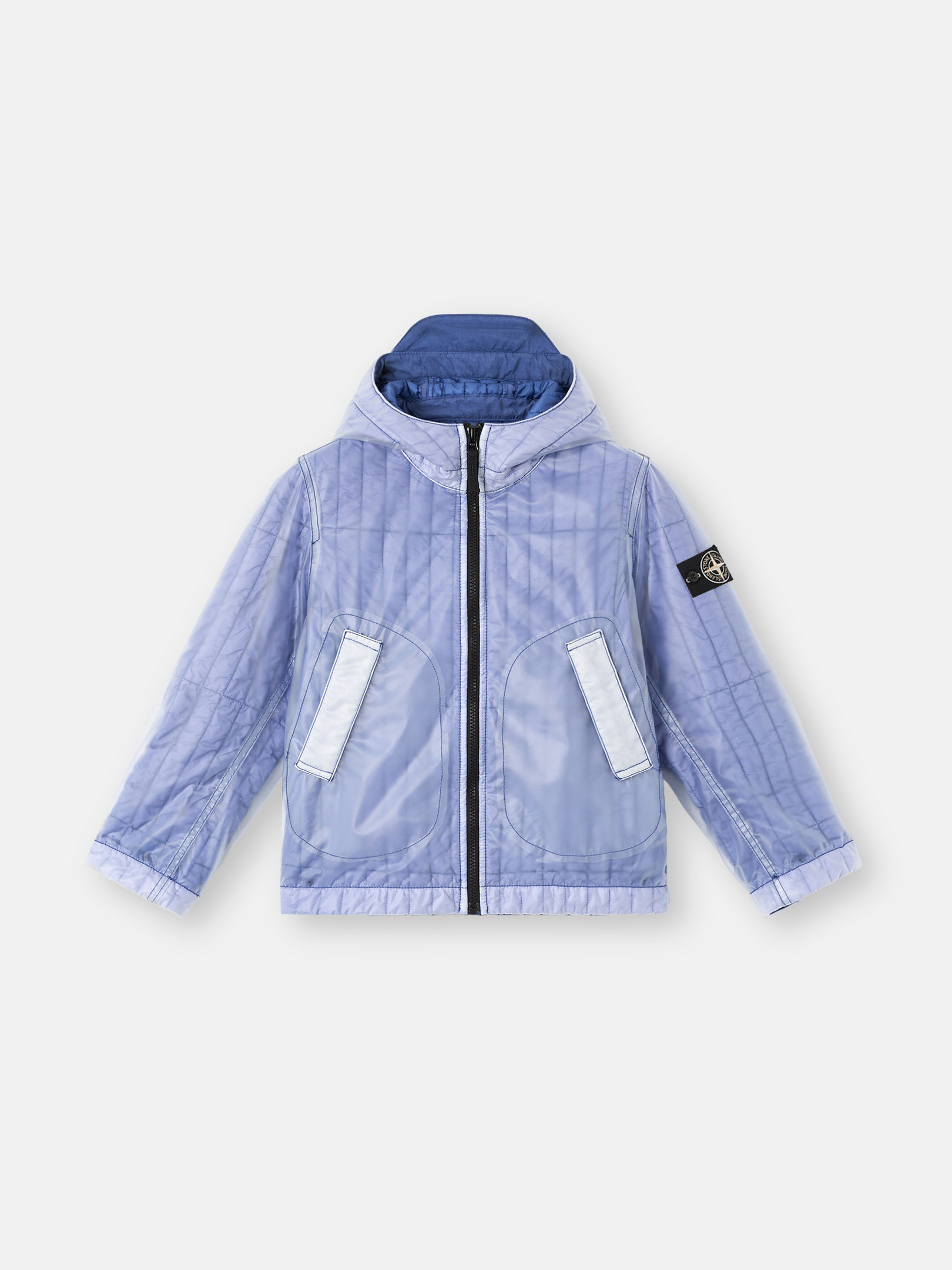 Lilac Hooded jacket with contrasting layers 4100016 POLYURETHANE