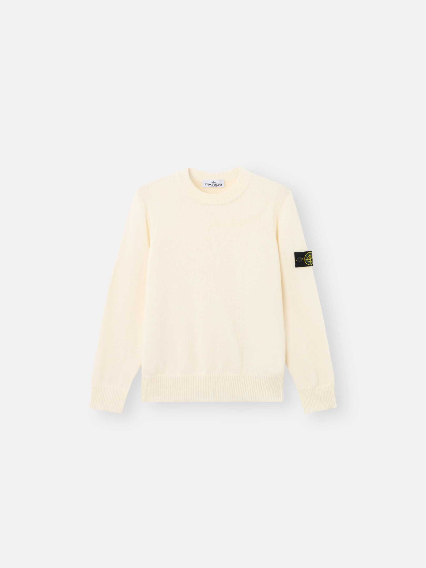 Maglione girocollo con dettagli a contrasto Bianco Naturale