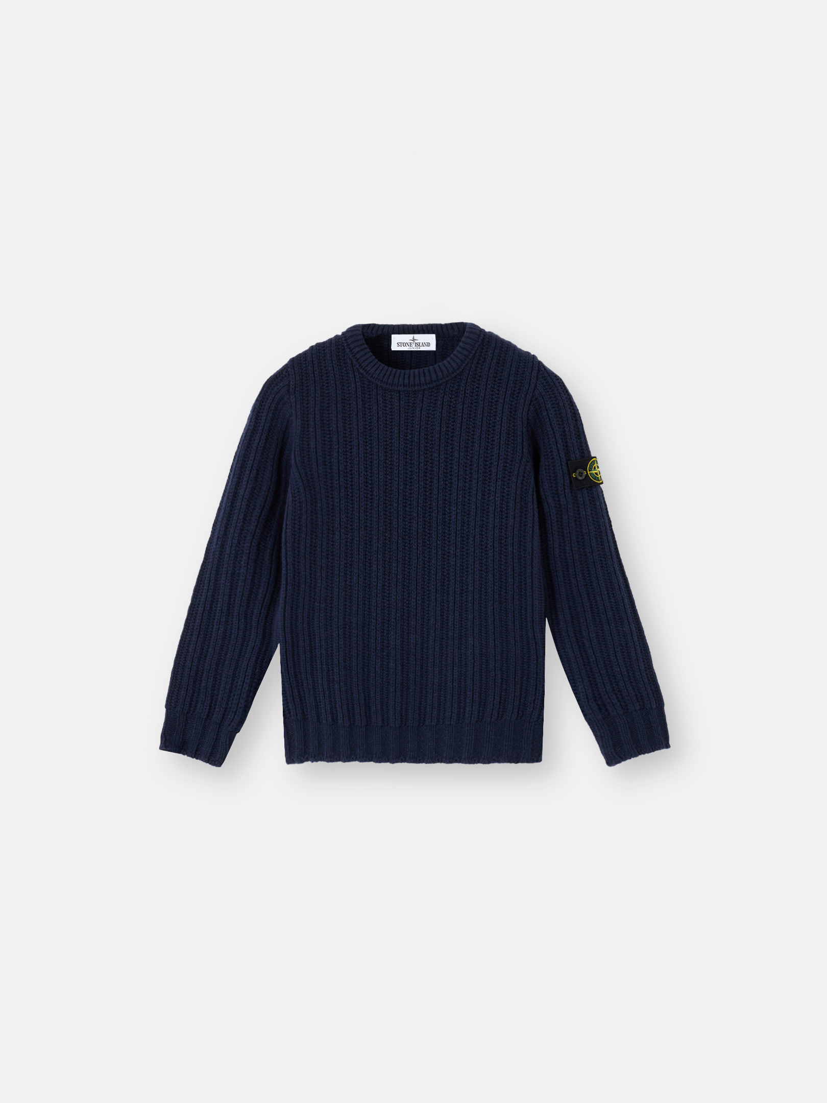 Crewneck stone  navy (ぽんのために) PLAIN STITCH CRASHED ROUND NECK PULLOVER(FREE SIZE Black