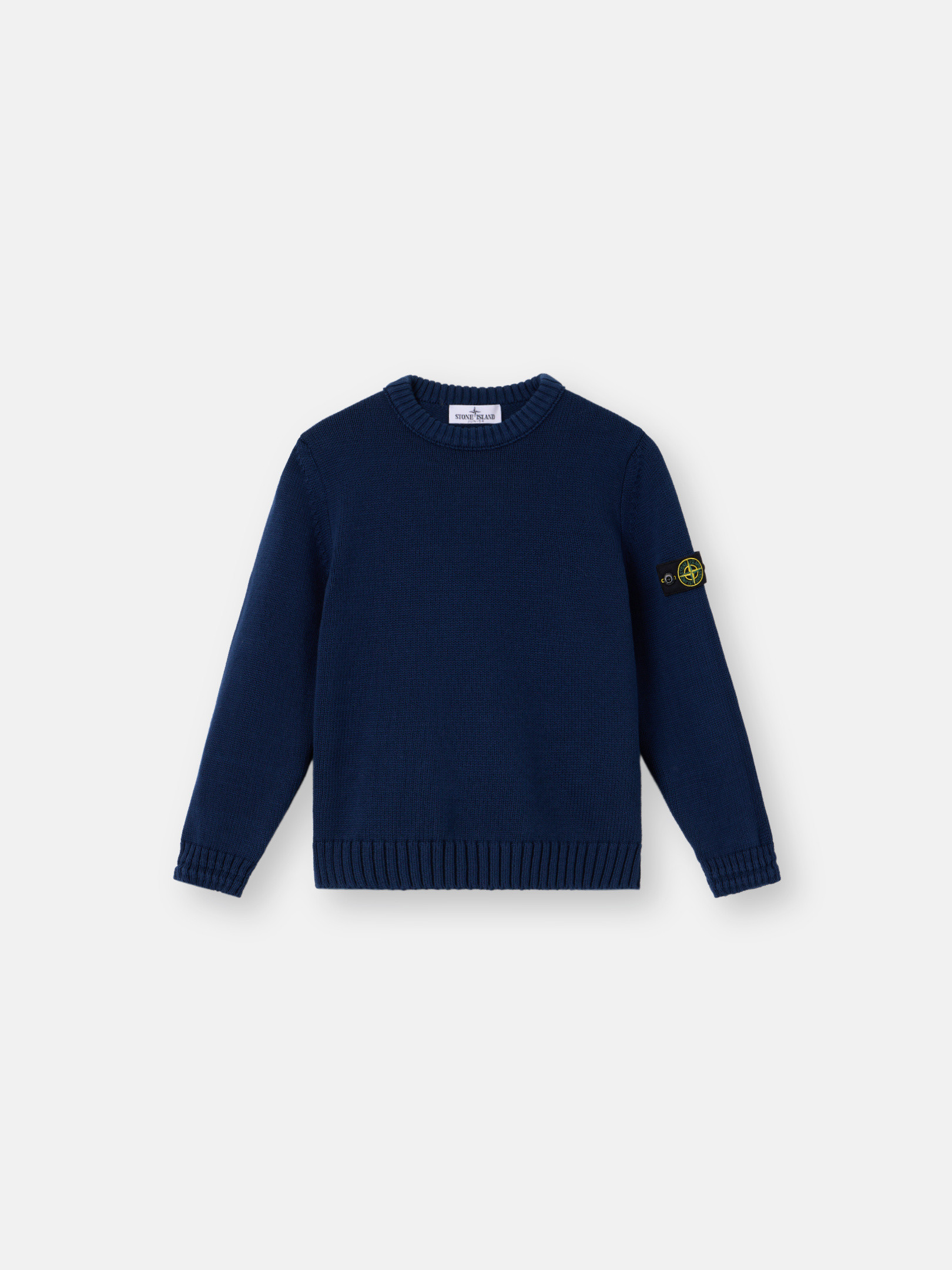 [STONE ]★Crewneck Sweatshirt with Ribbing★Navy blue Navy Blue Crewneck jumper with cross ribbing 5100019 SOFT