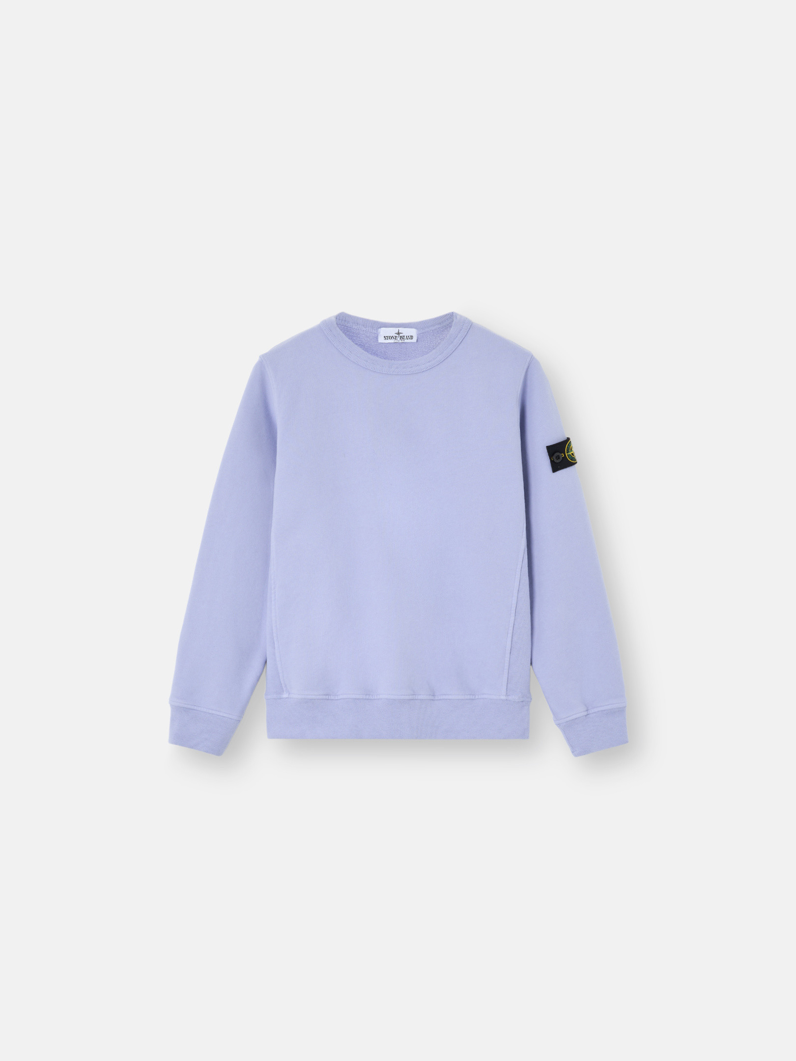 スウェット・トレーナー STONE  Logo Patch Cotton Sweatshirt Baby Blue STONE ISLAND Logo Patch Cotton Sweatshirt Baby Blue