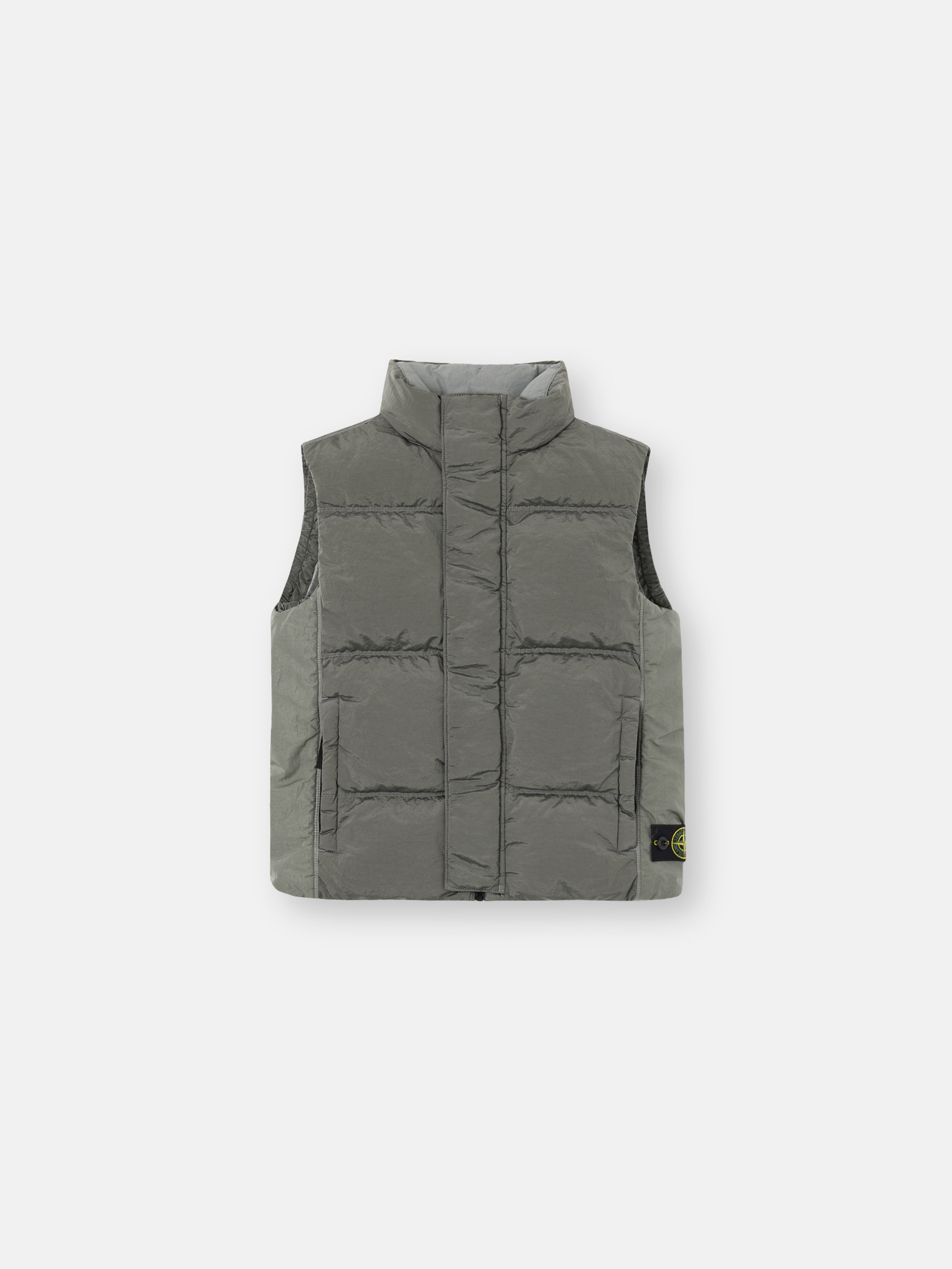 Dust Grey Down vest with anti-drop and zip pockets G100001