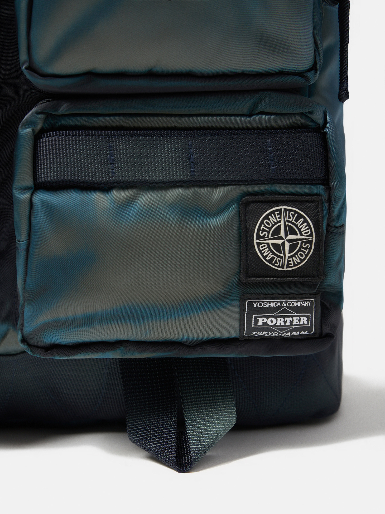 バッグ Hand Corrosion on Nylon Twill Backpack Navy Blue Stone Island X PORTER backpack 9200002 HAND CORROSION ON