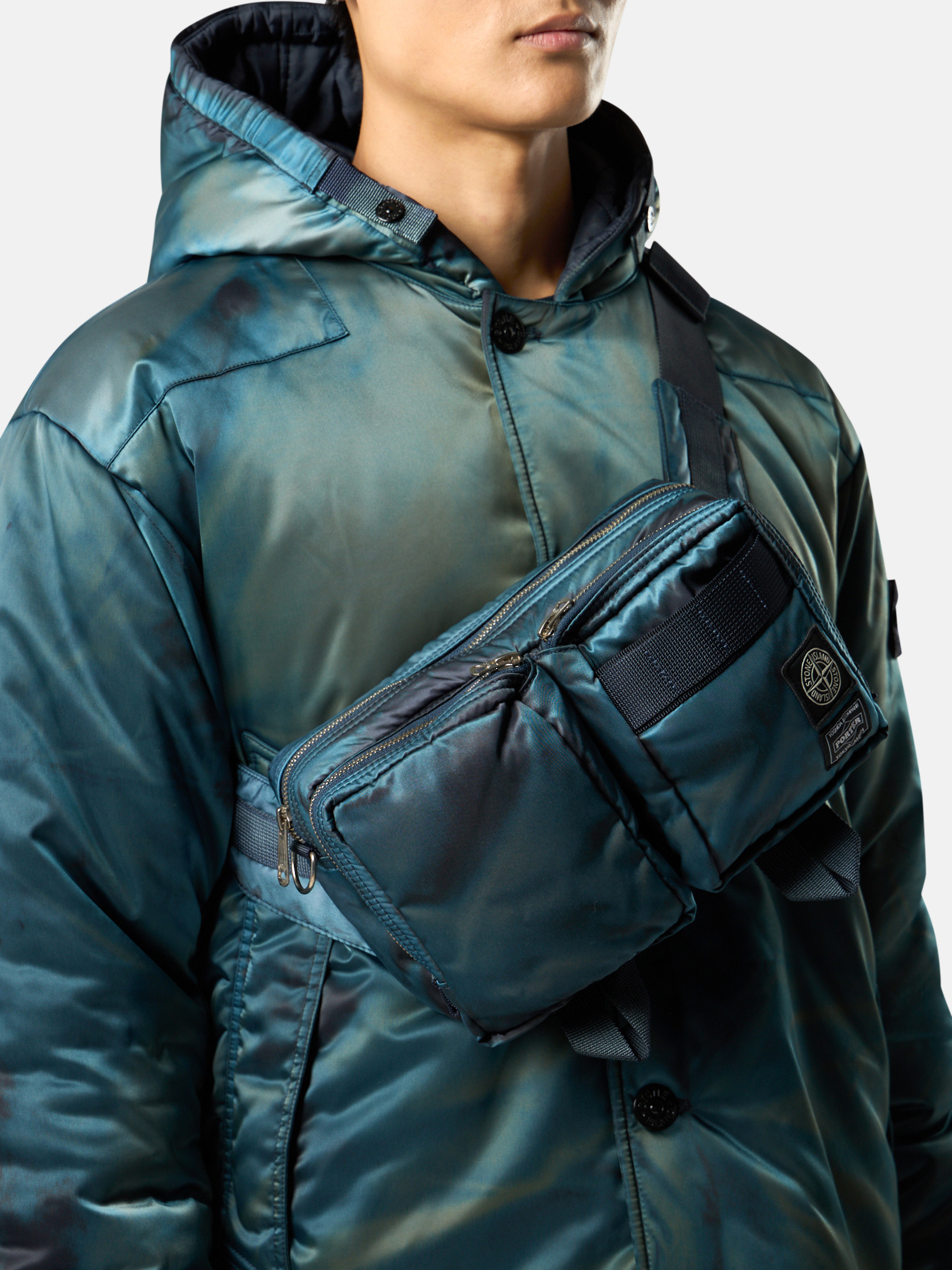 Navy Blue Stone Island X PORTER cross body bag 9200004 HAND