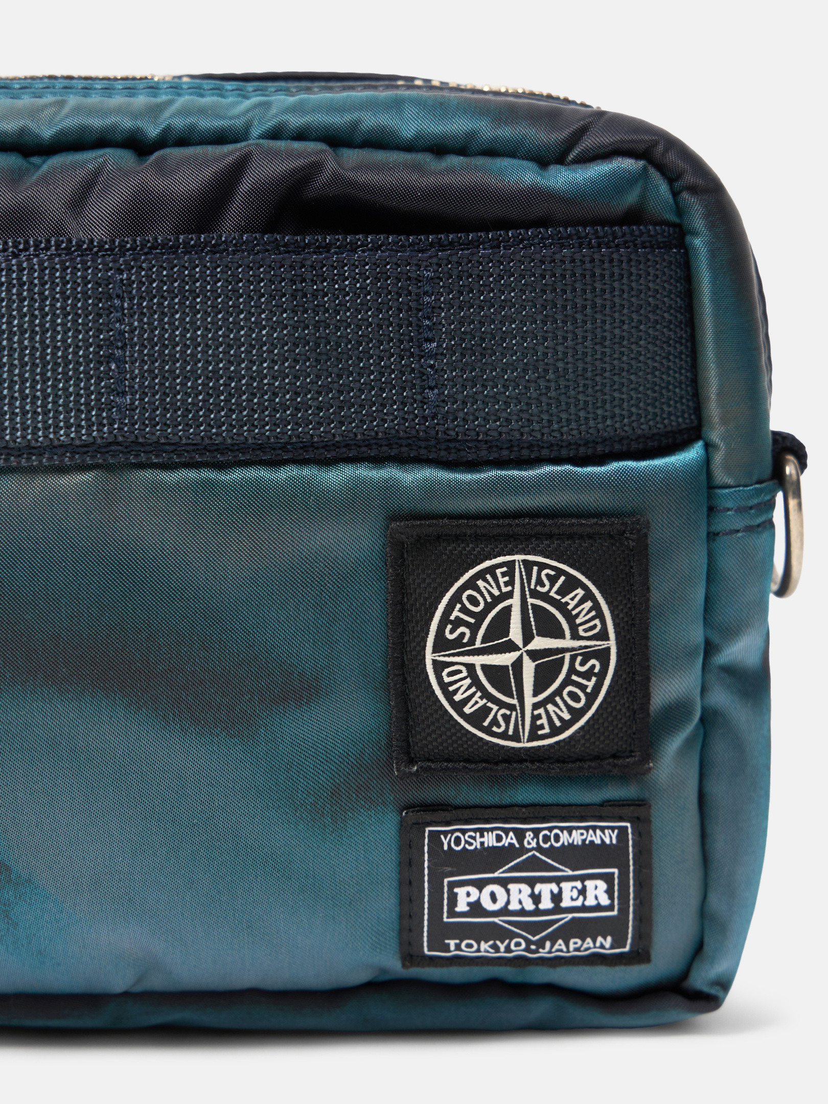 Stone  × PORTER｜ Nylon Twill Pouch Navy Blue Stone Island X PORTER pouch 9200005 HAND CORROSION ON