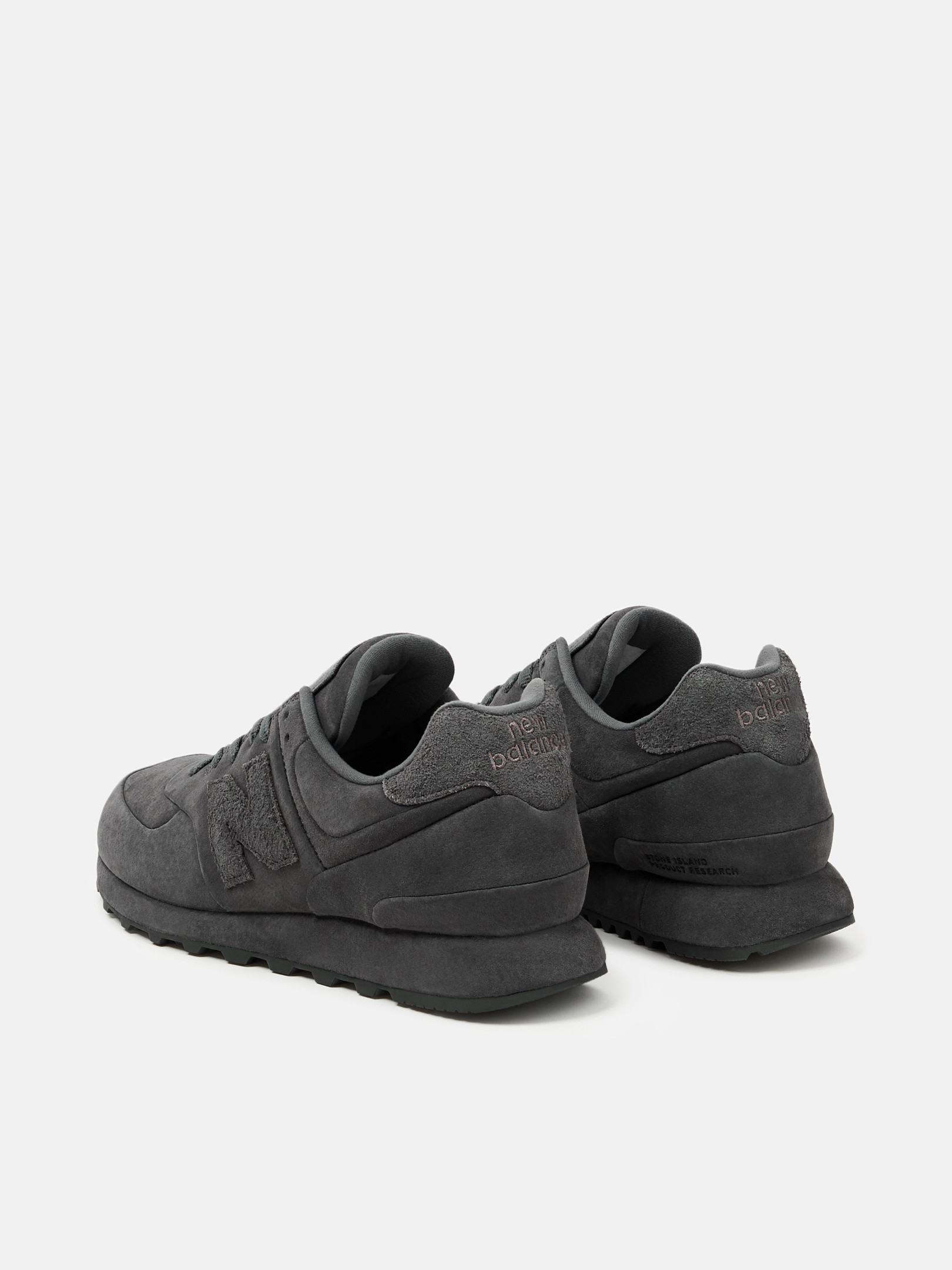 Dark Grey Low-top sneaker with suede construction STONE
