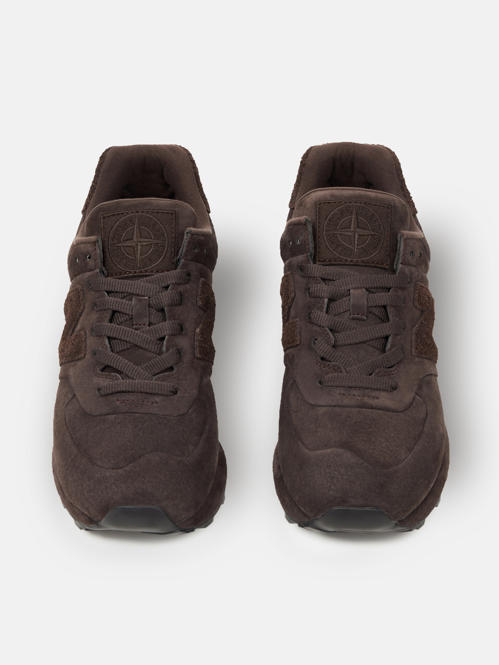 Dark Brown Low-top sneaker with suede construction STONE