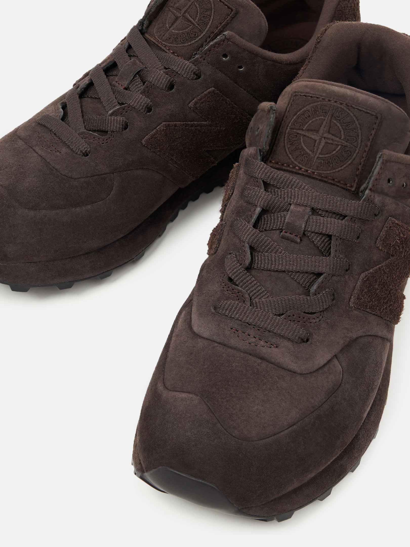 Dark Brown Low-top sneaker with suede construction STONE