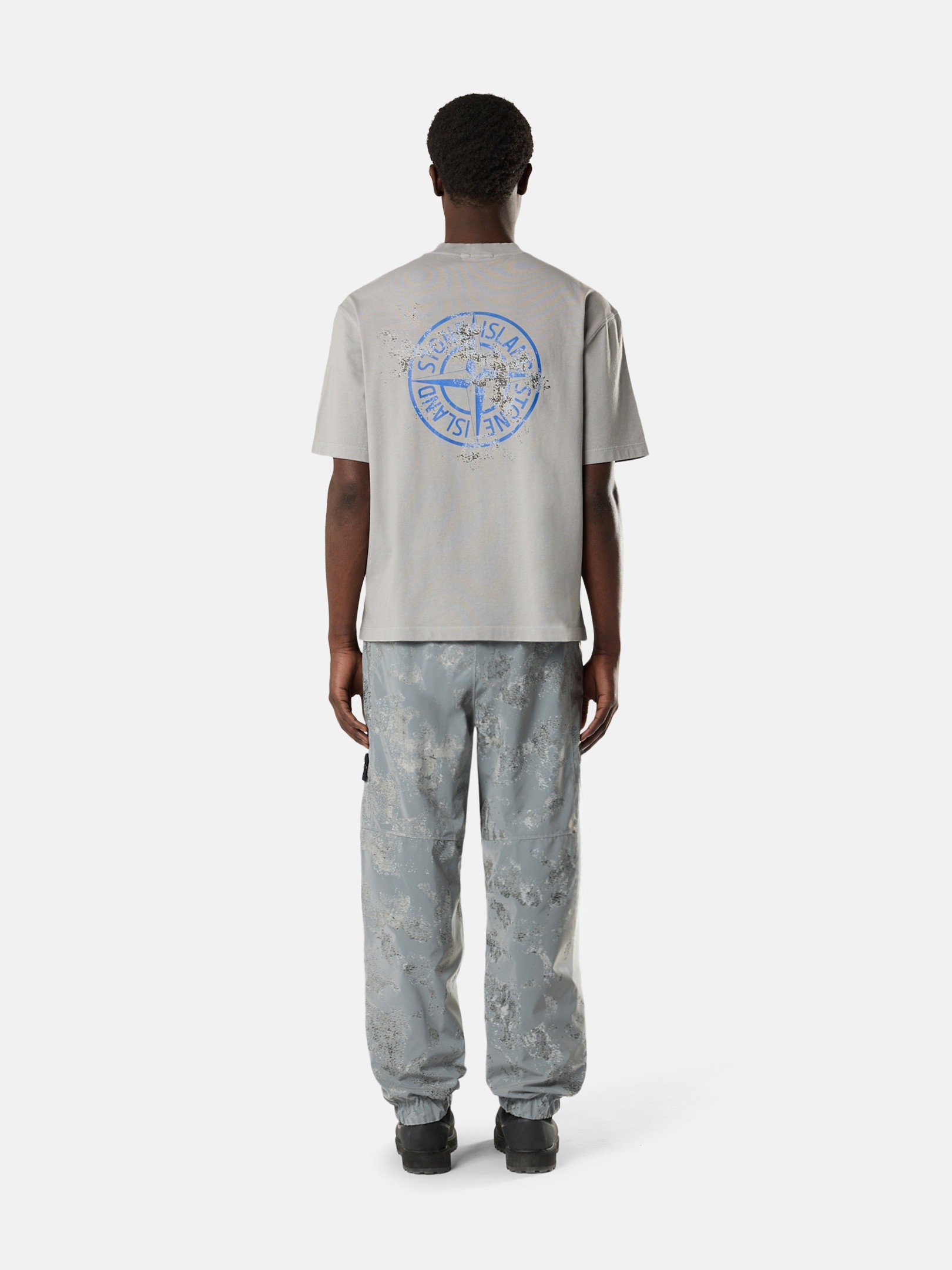 Grey Regular-fit T-shirt with “Reflective Camouflage” print