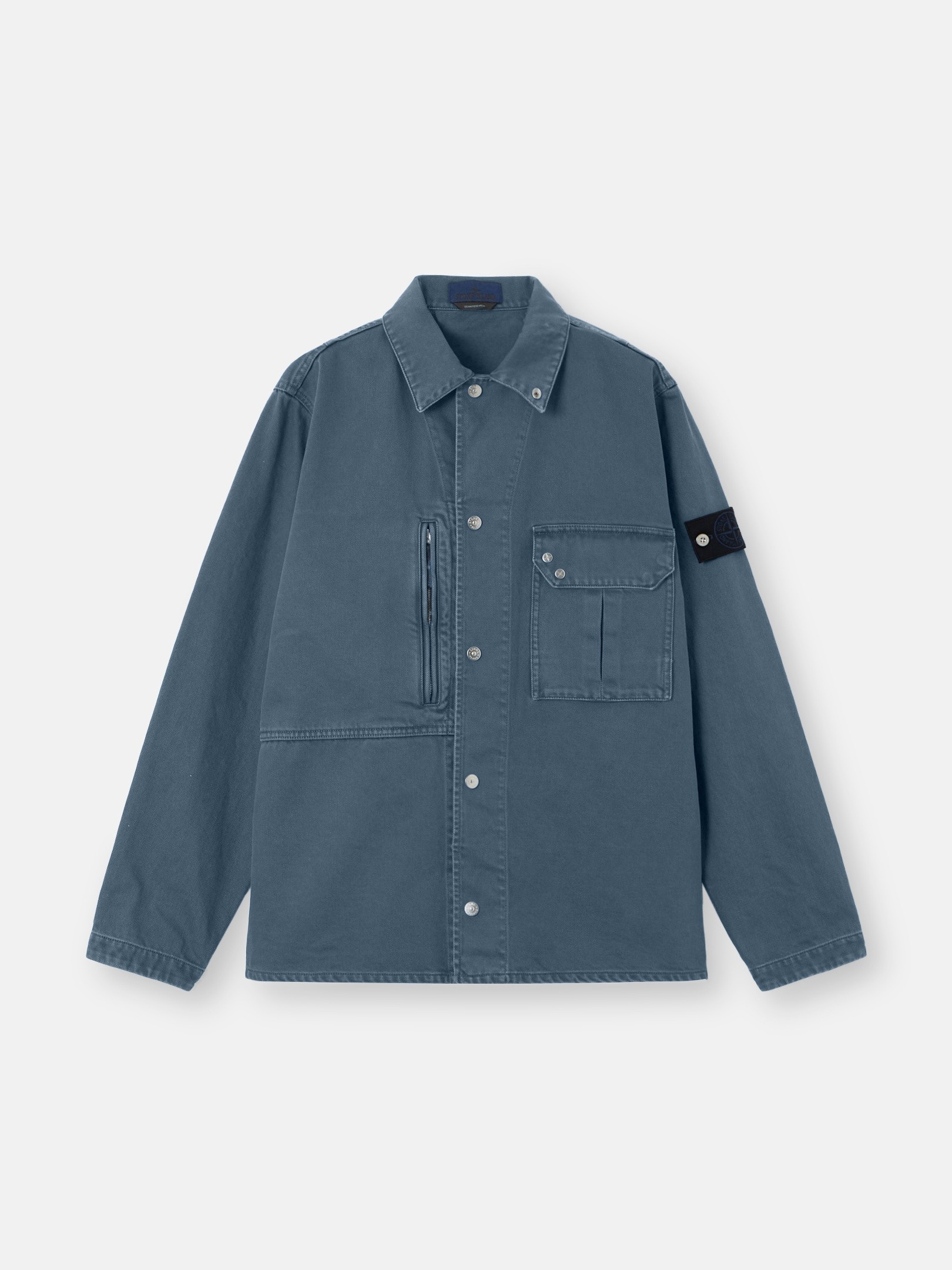 Indigo Comfort-fit overshirt with pockets 1200001 LIGHT BULL DENIM