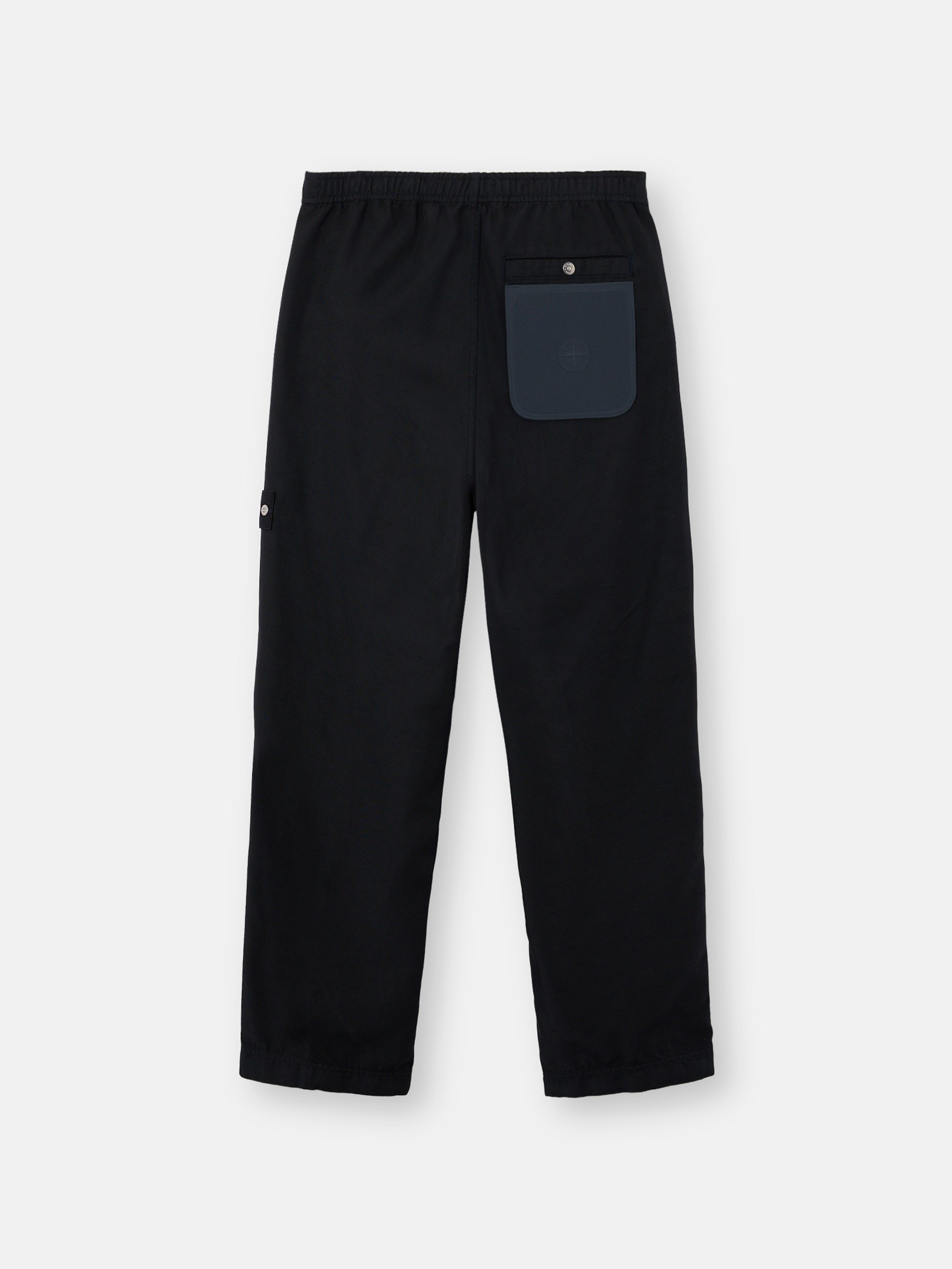 Navy Blue Loose-fit fatigue pants with archive-inspired patch