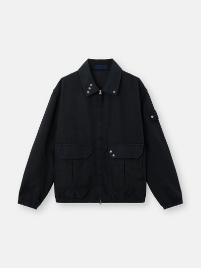 Navy Blue Coach jacket with anti-drop 4100002 DENSE OXFORD NYLON