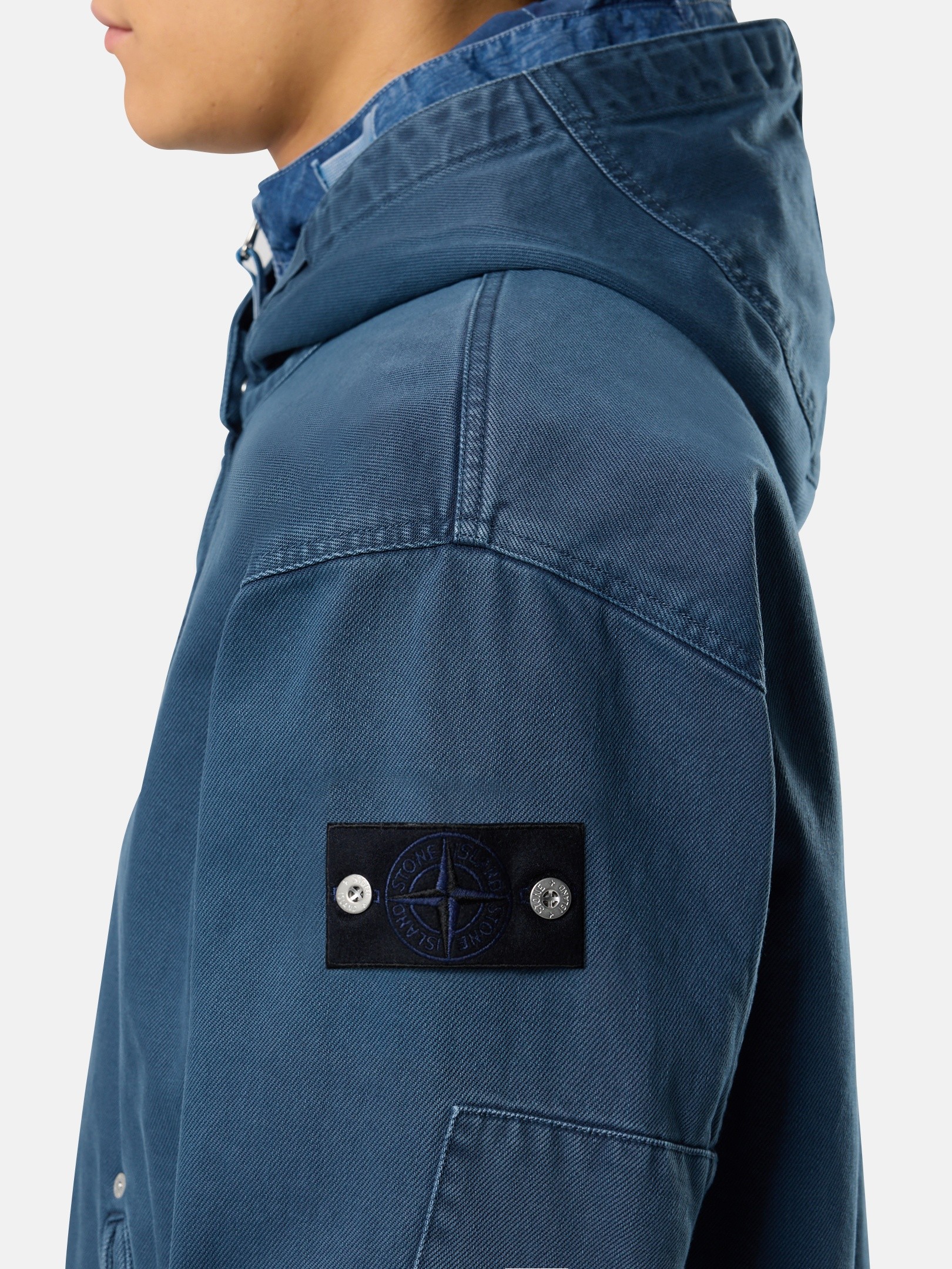 Indigo Hooded zipper-up jacket with anti-drop 4100003 LIGHT BULL