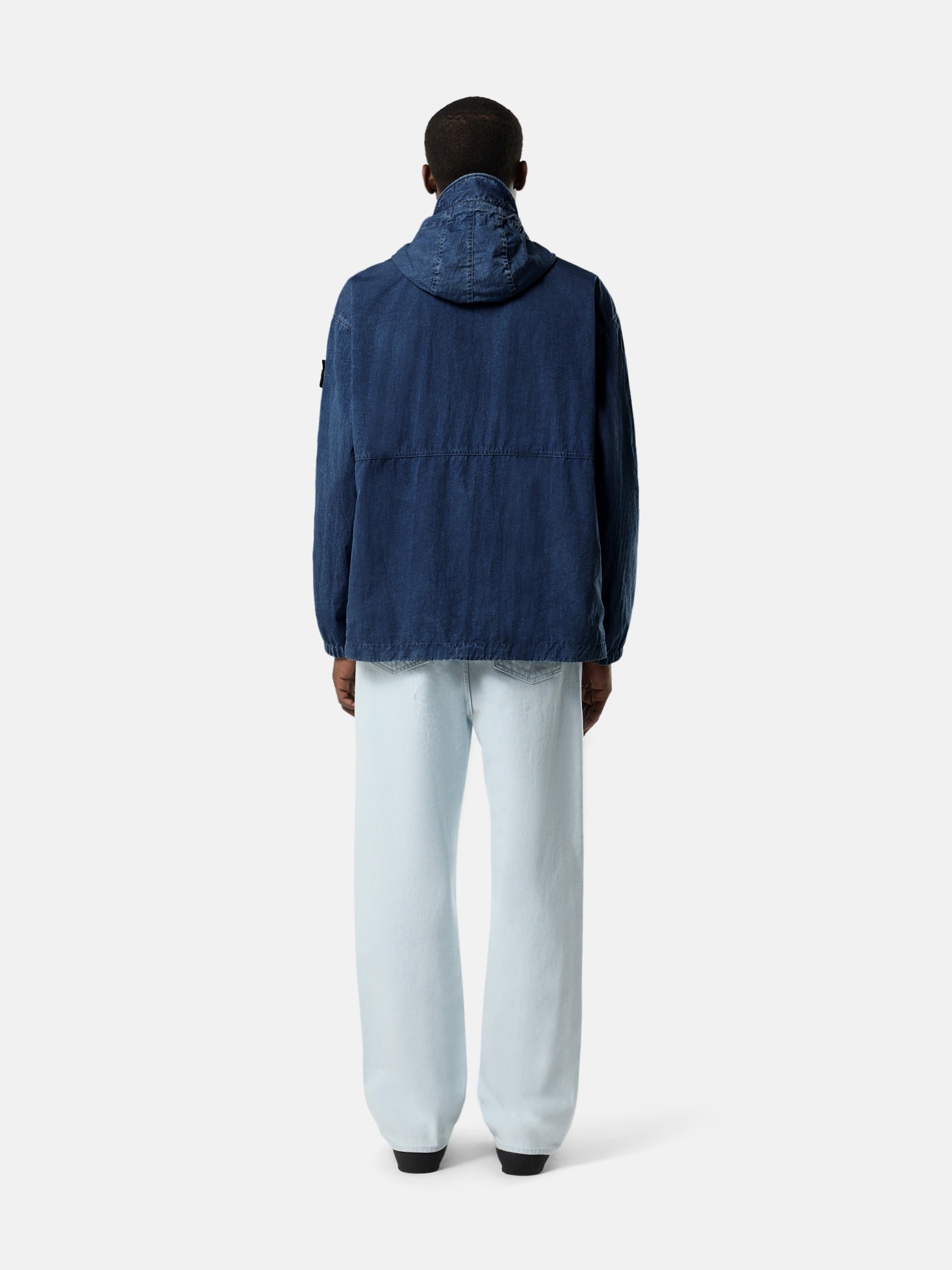 Indigo Hooded anorak with anti-drop 4100005 HOLLOW FIBRE NYLON 