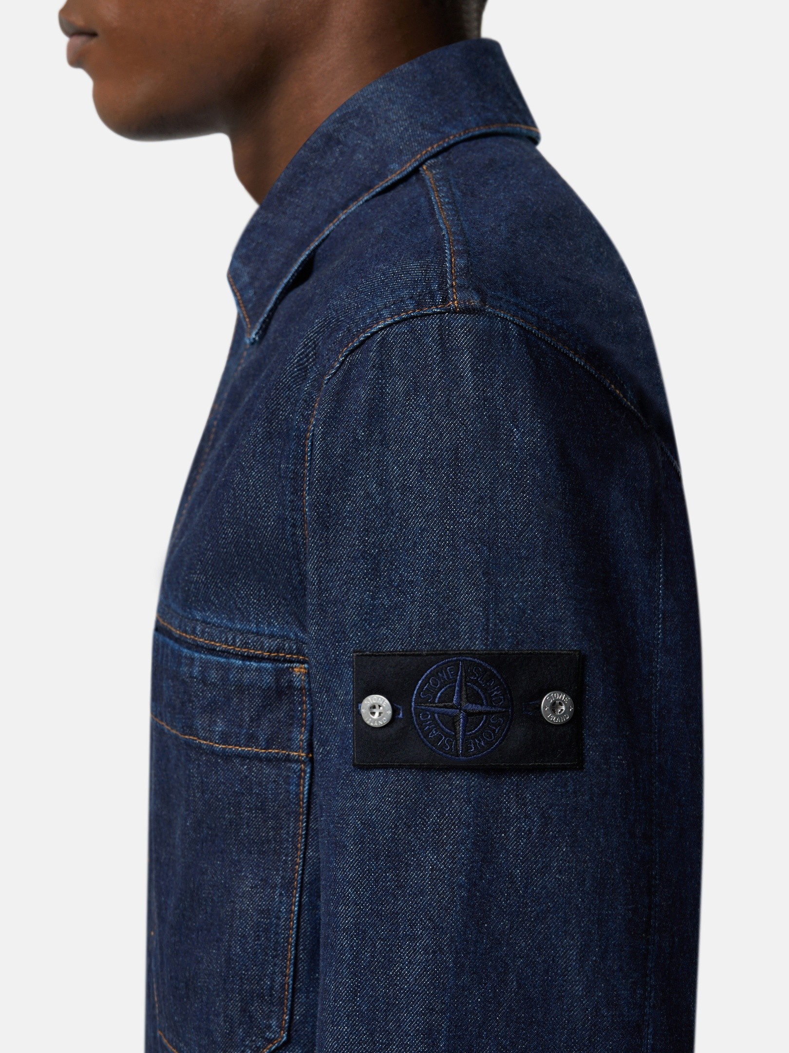 Blue Rinse Coach jacket with button fastening 4100006 INDIGO DENIM