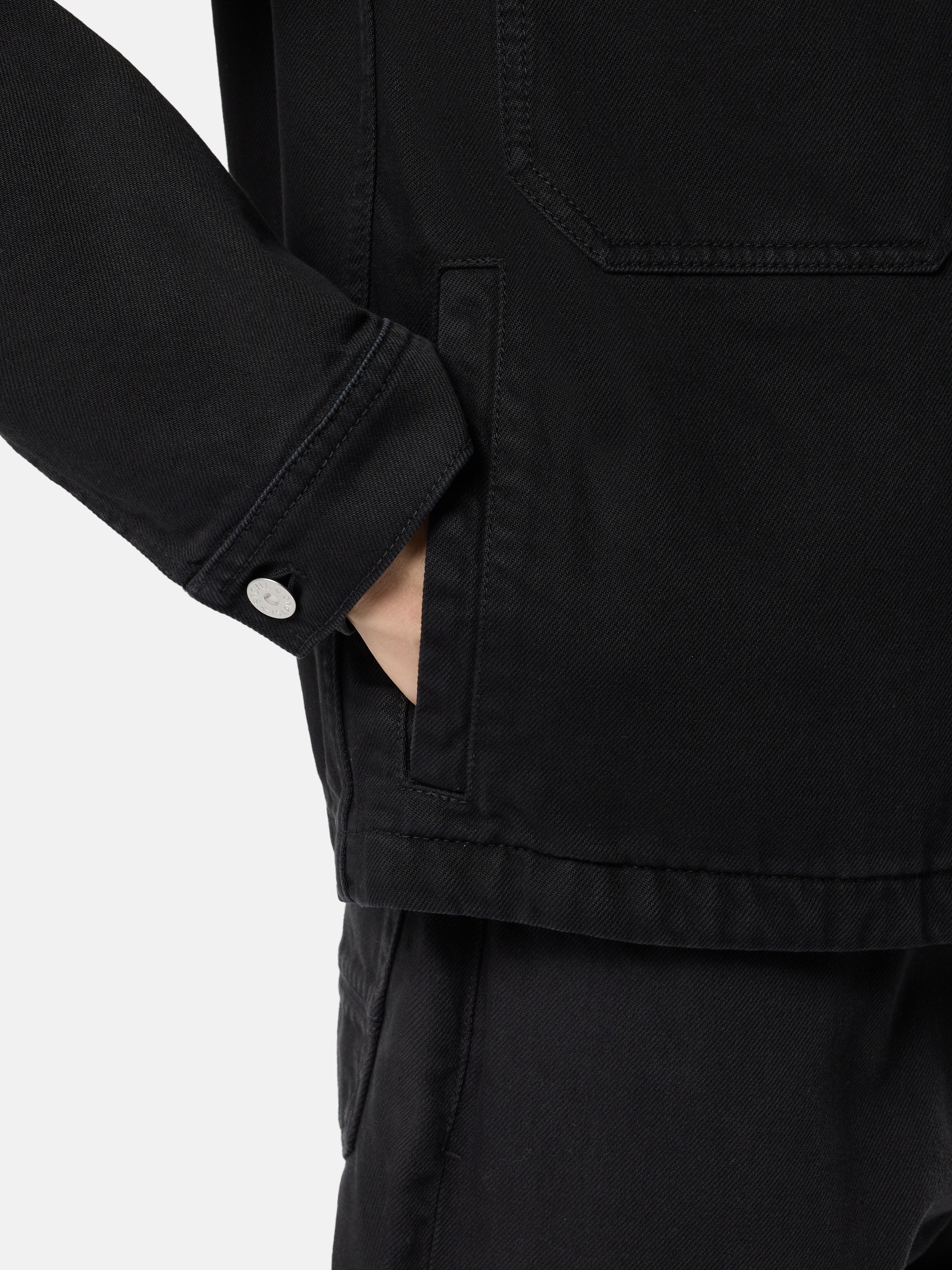 Black Coach jacket with anti-drop 4100006 LIGHT BULL DENIM-TC 