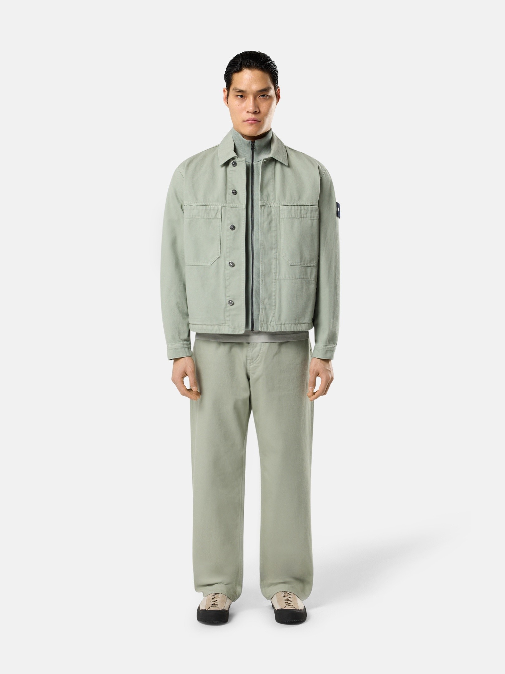 Sage Green Coach jacket with anti-drop 4100006 LIGHT BULL DENIM-TC