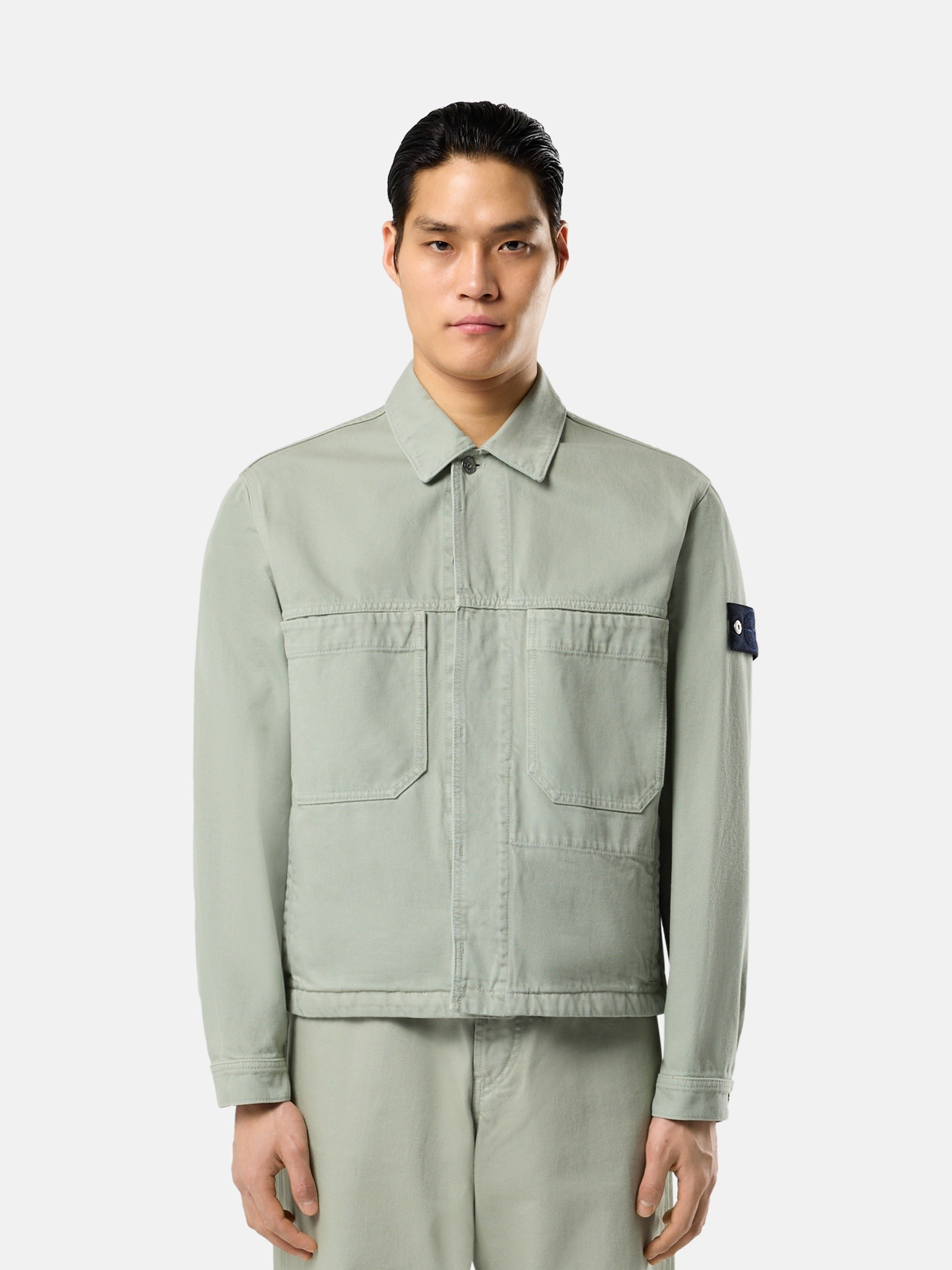 Sage Green Coach jacket with anti-drop 4100006 LIGHT BULL DENIM-TC