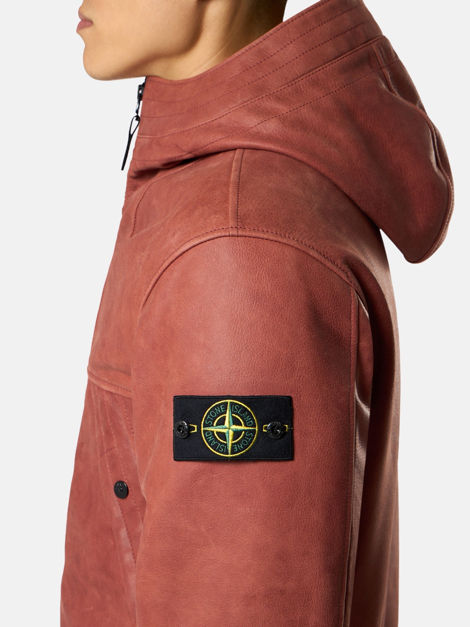 ブリックレッド フード付きジャケット 中綿入りライニング 0100004