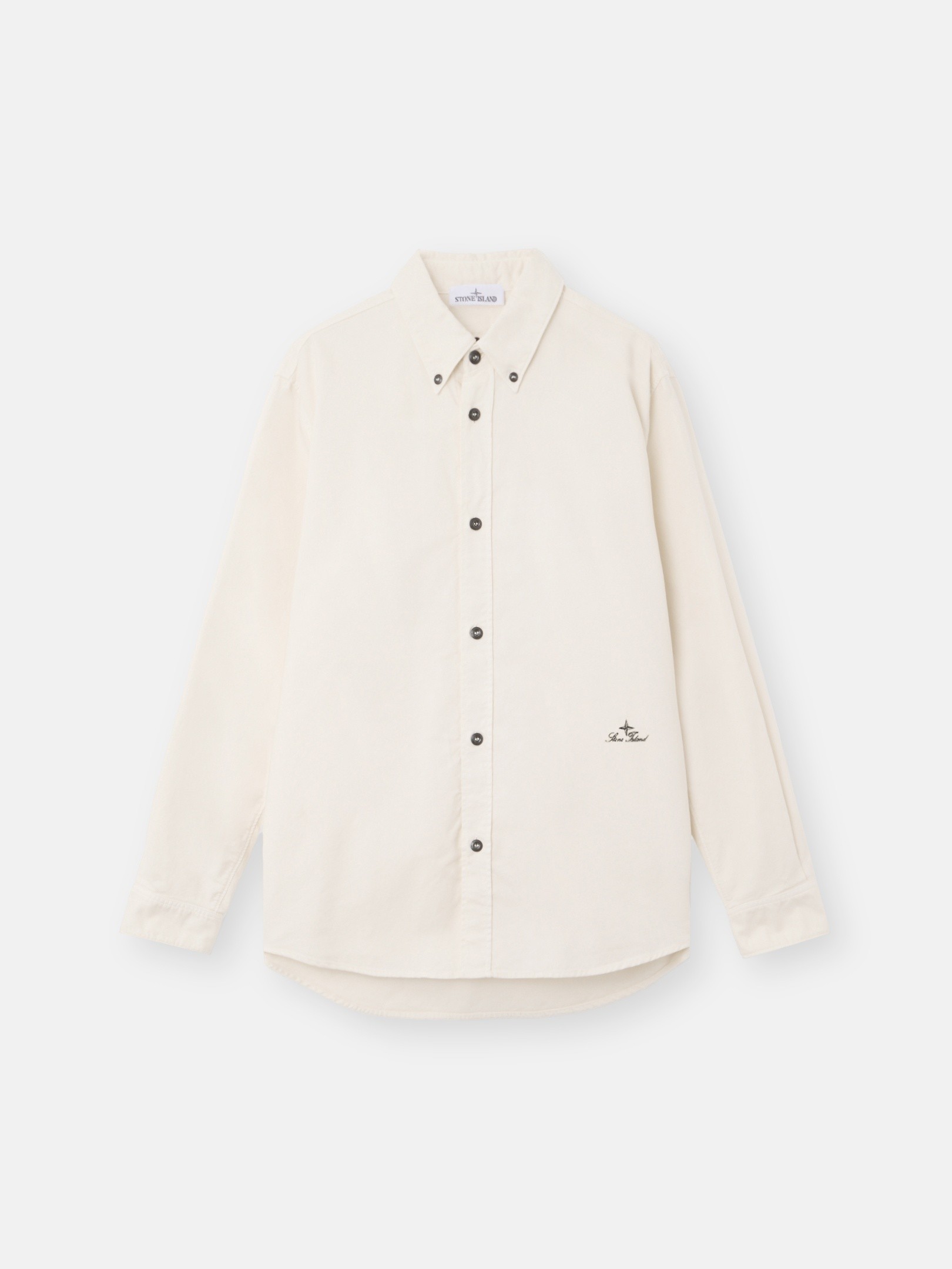 Ivory Comfort-fit long-sleeve shirt with logo embroidery 1100004