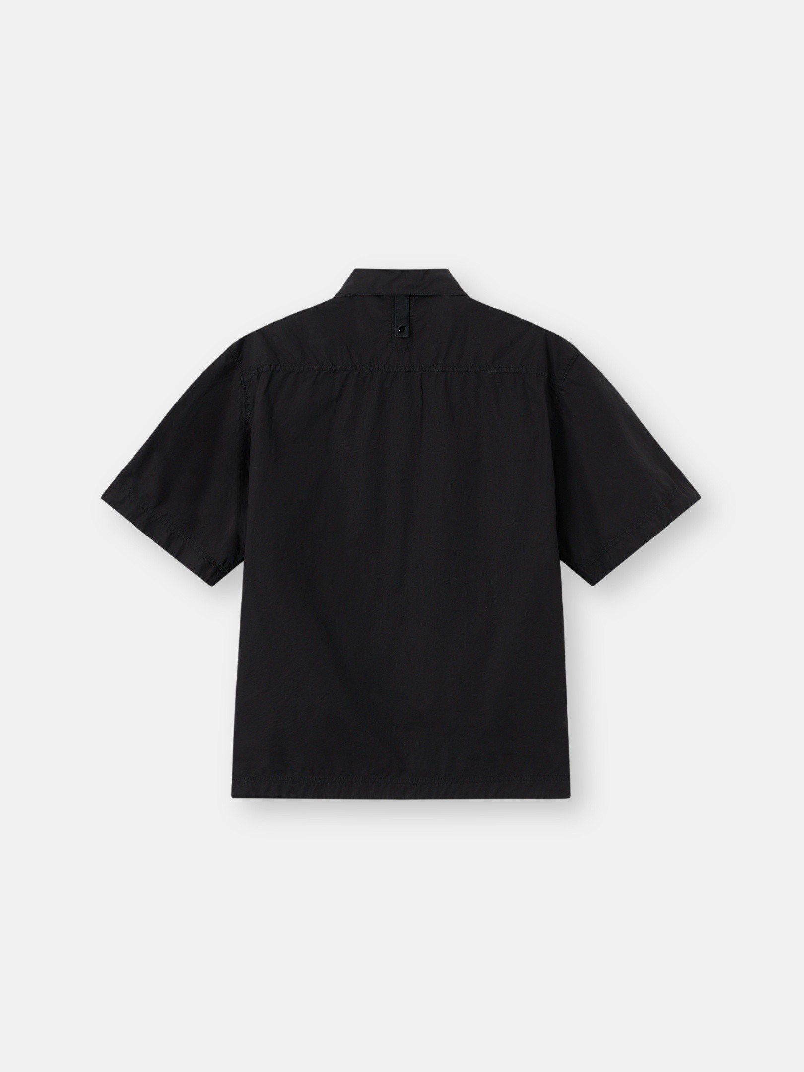 Black Comfort-fit short-sleeve shirt with chest pocket 1100006