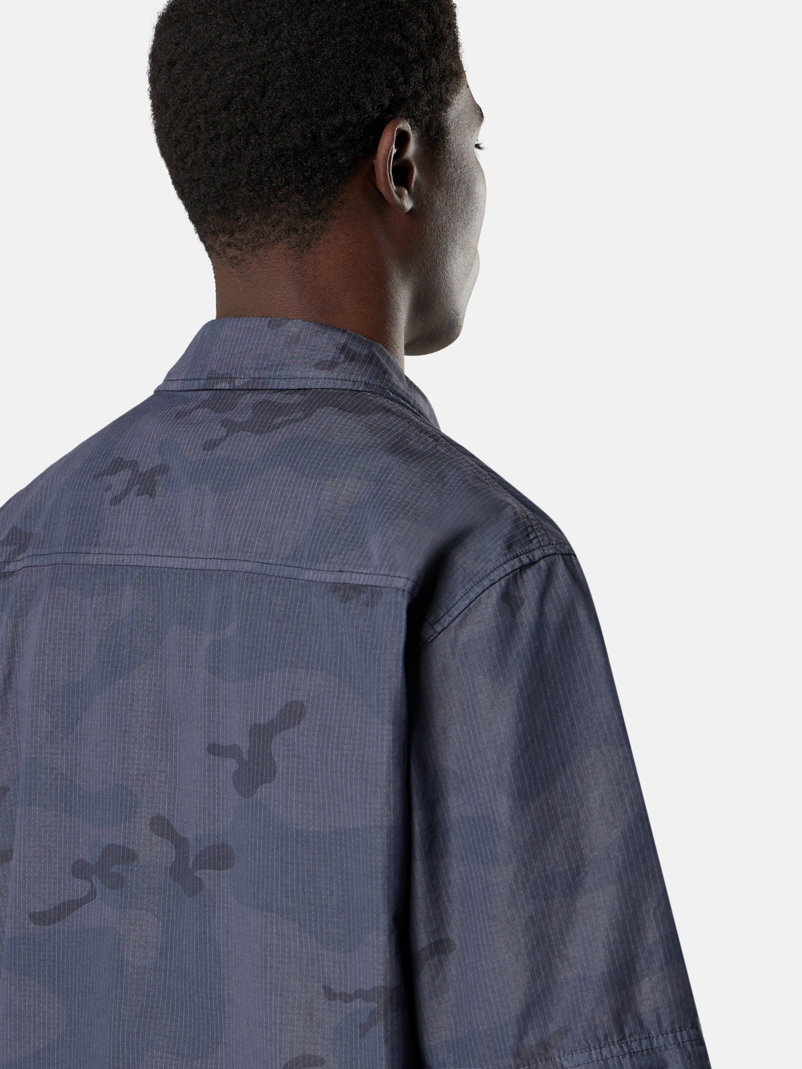 Blue Grey Comfort-fit short-sleeve shirt with pockets 1100024
