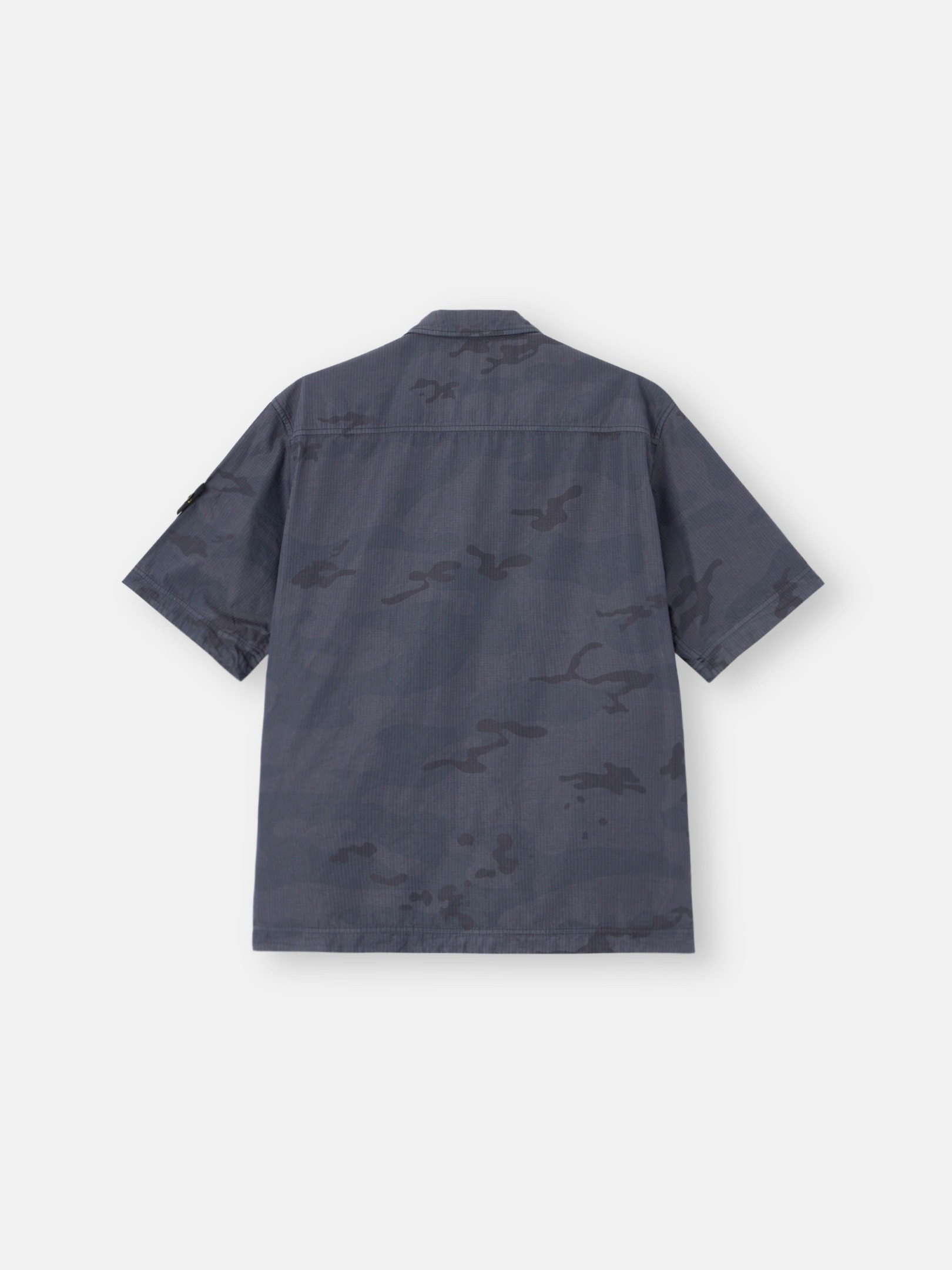 Blue Grey Comfort-fit short-sleeve shirt with pockets 1100024