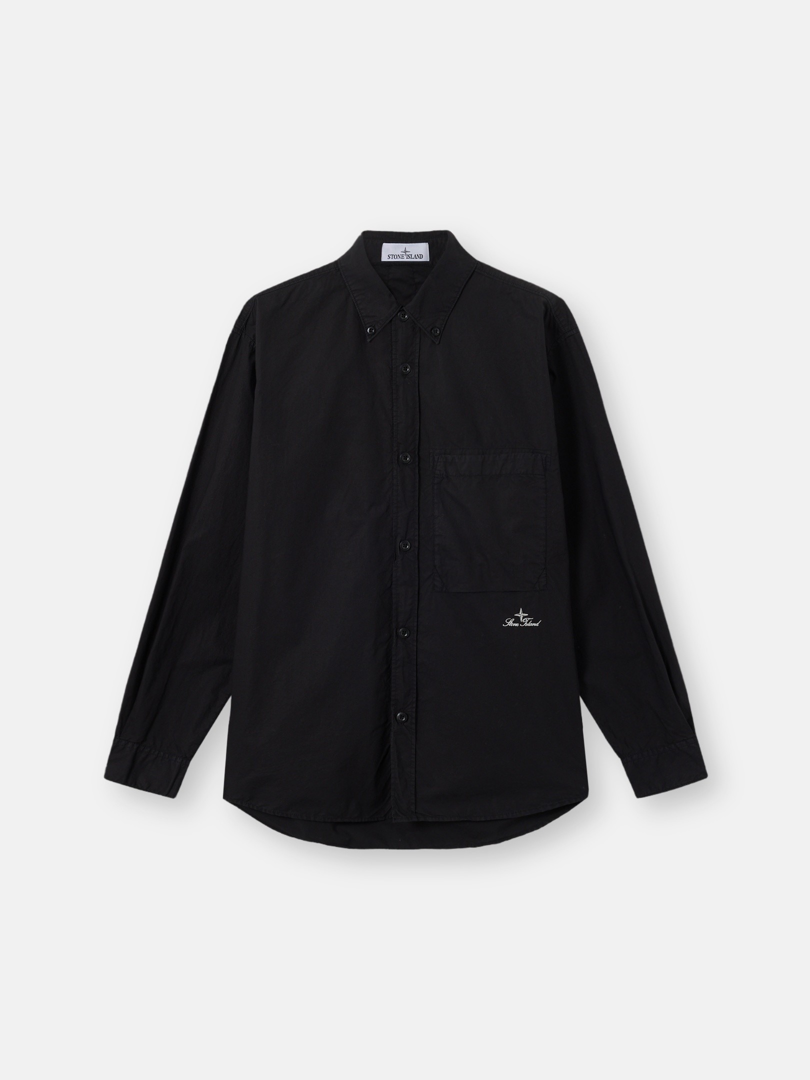 Black Comfort-fit overshirt with chest pocket 1100027 ORGANIC