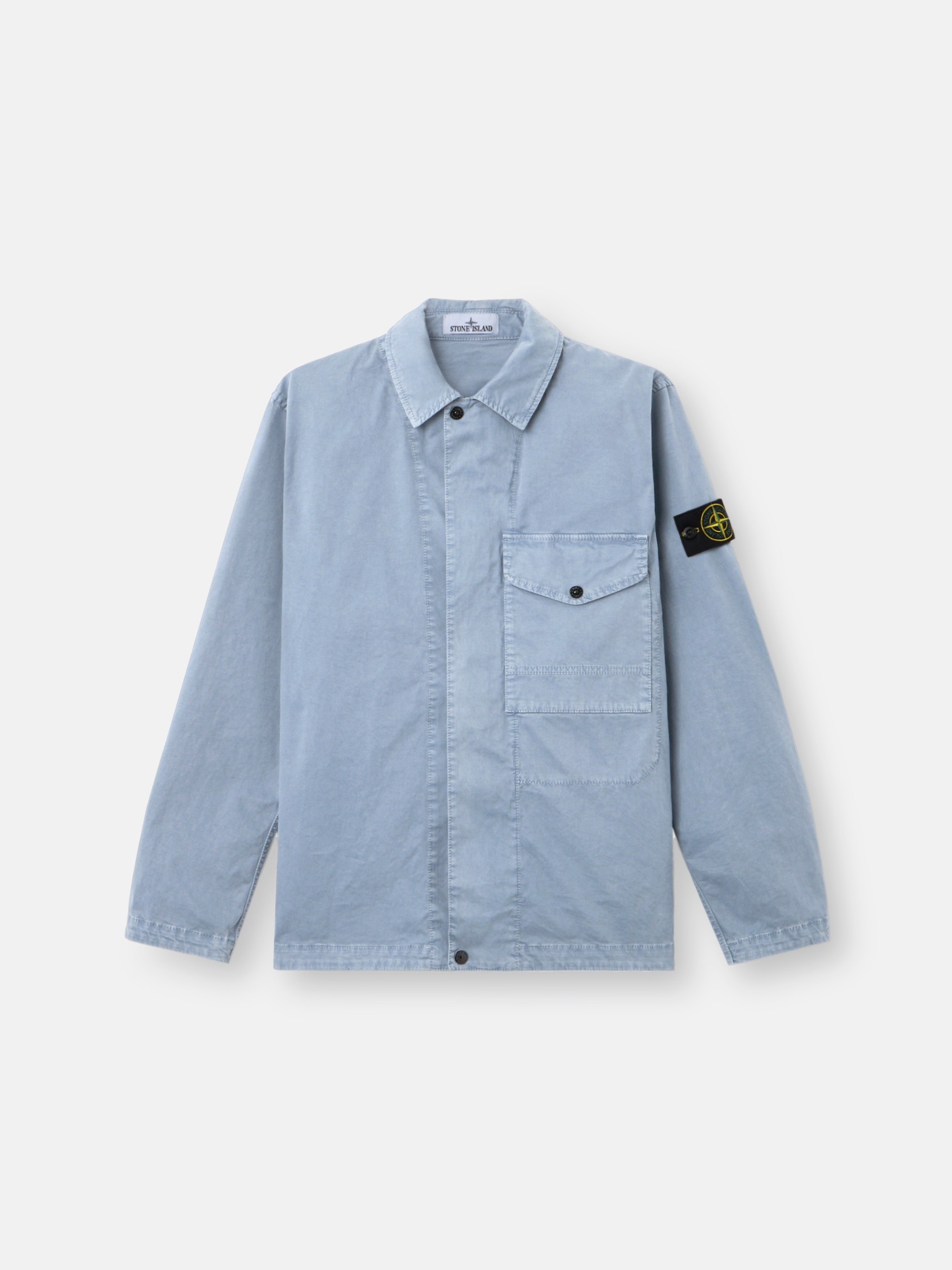Avio Blue Regular-fit zip-up overshirt pocket 1200001 ORGANIC