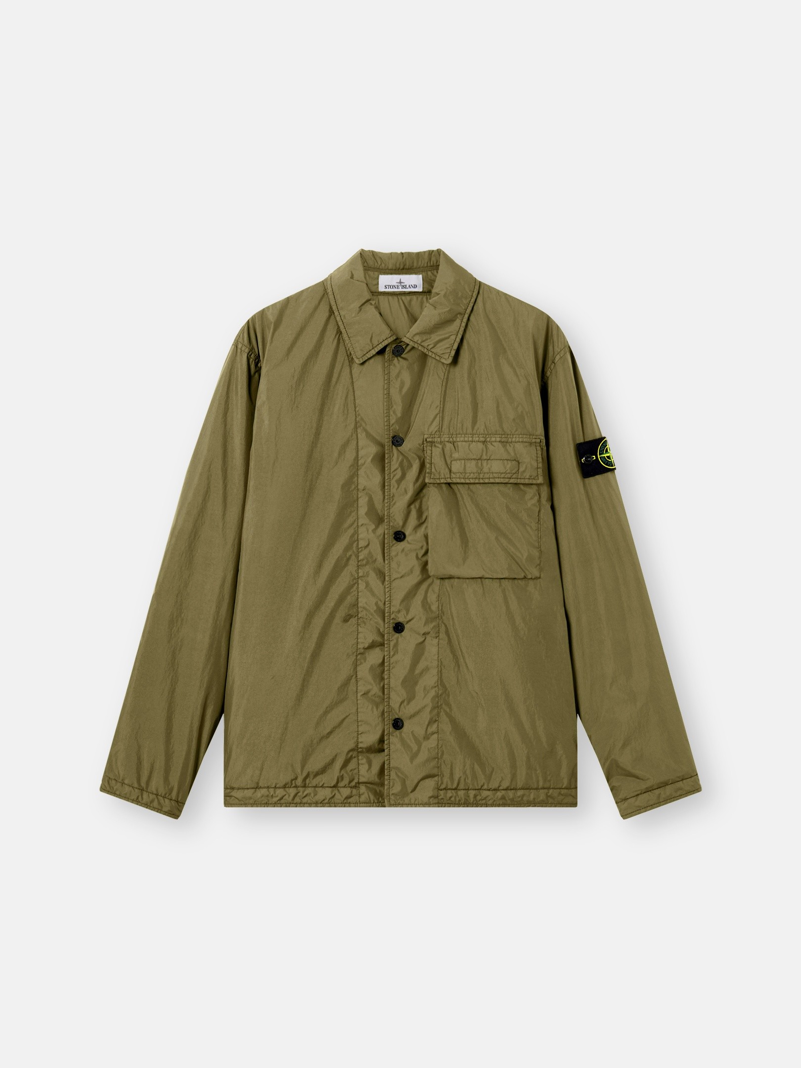 Military Green Regular-fit padded overshirt with pocket 1200002