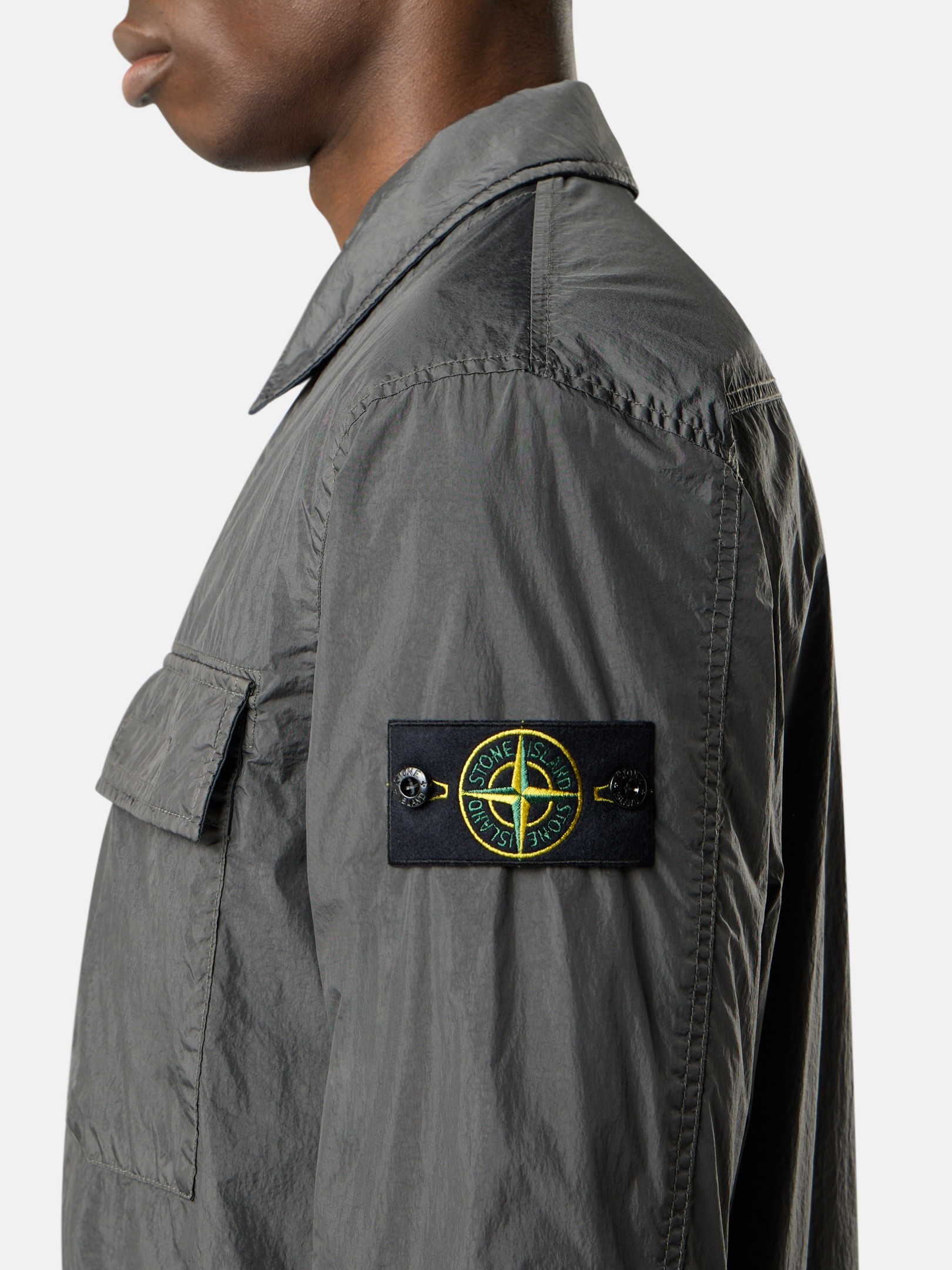 Charcoal Grey Regular-fit padded overshirt with pocket 1200002