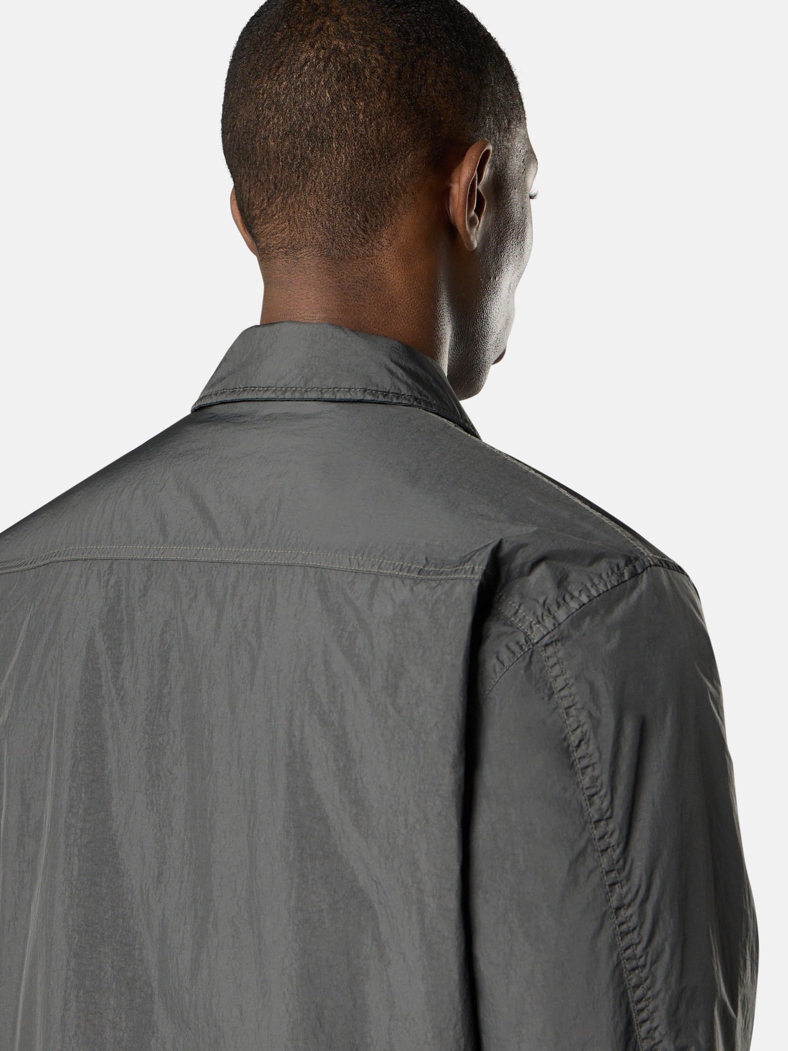 Charcoal Grey Regular-fit padded overshirt with pocket 1200002