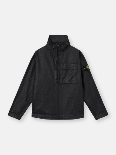 Black Loose-fit half-zip overshirt with pocket 1200004 ORGANIC