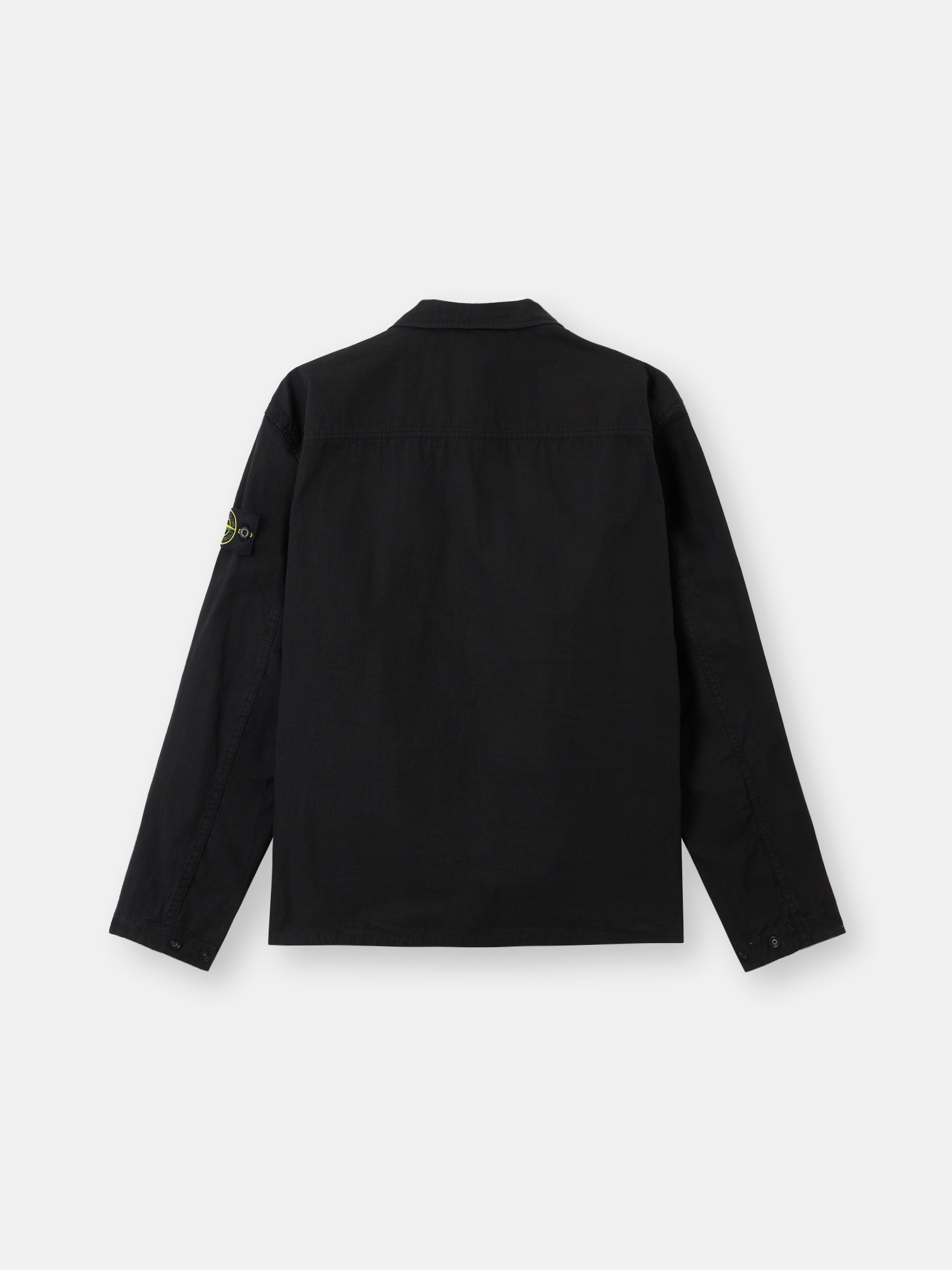 Black Comfort-fit zipper-up overshirt with pockets 1200005