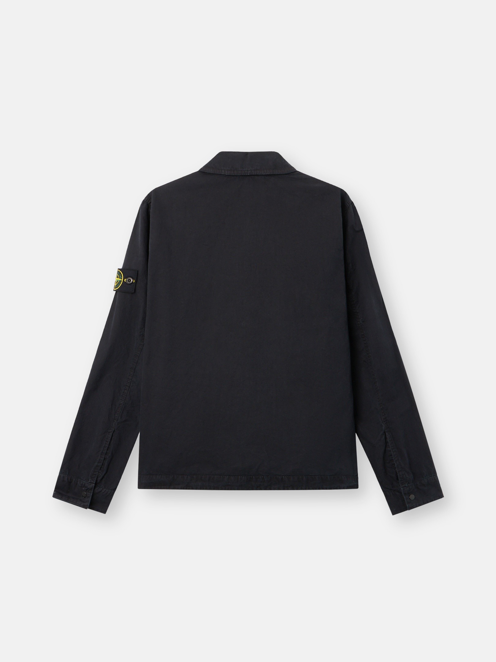 Blue Regular-fit zipper-up overshirt with pocket 1200008 BRUSHED