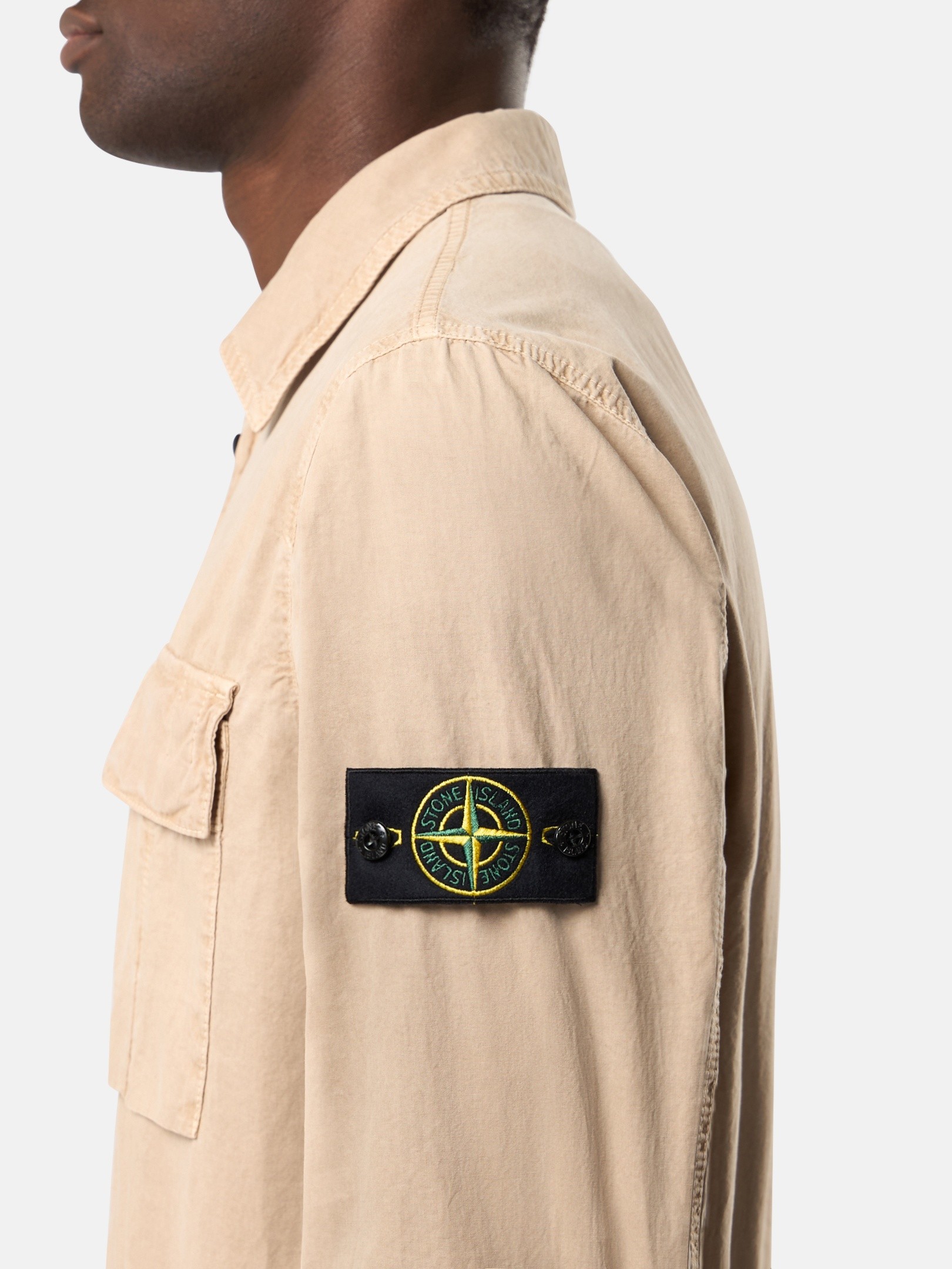 Desert Regular-fit zipper-up overshirt with pocket 1200008 BRUSHED
