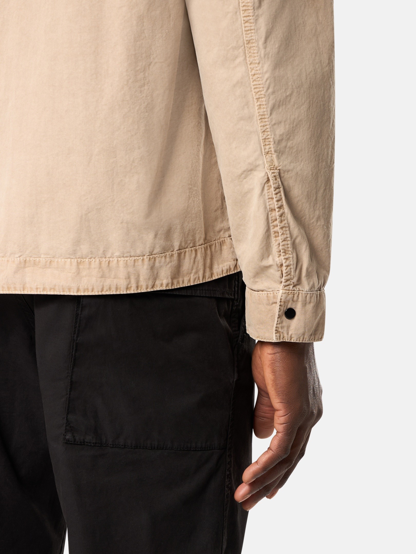 Desert Regular-fit zipper-up overshirt with pocket 1200008 BRUSHED