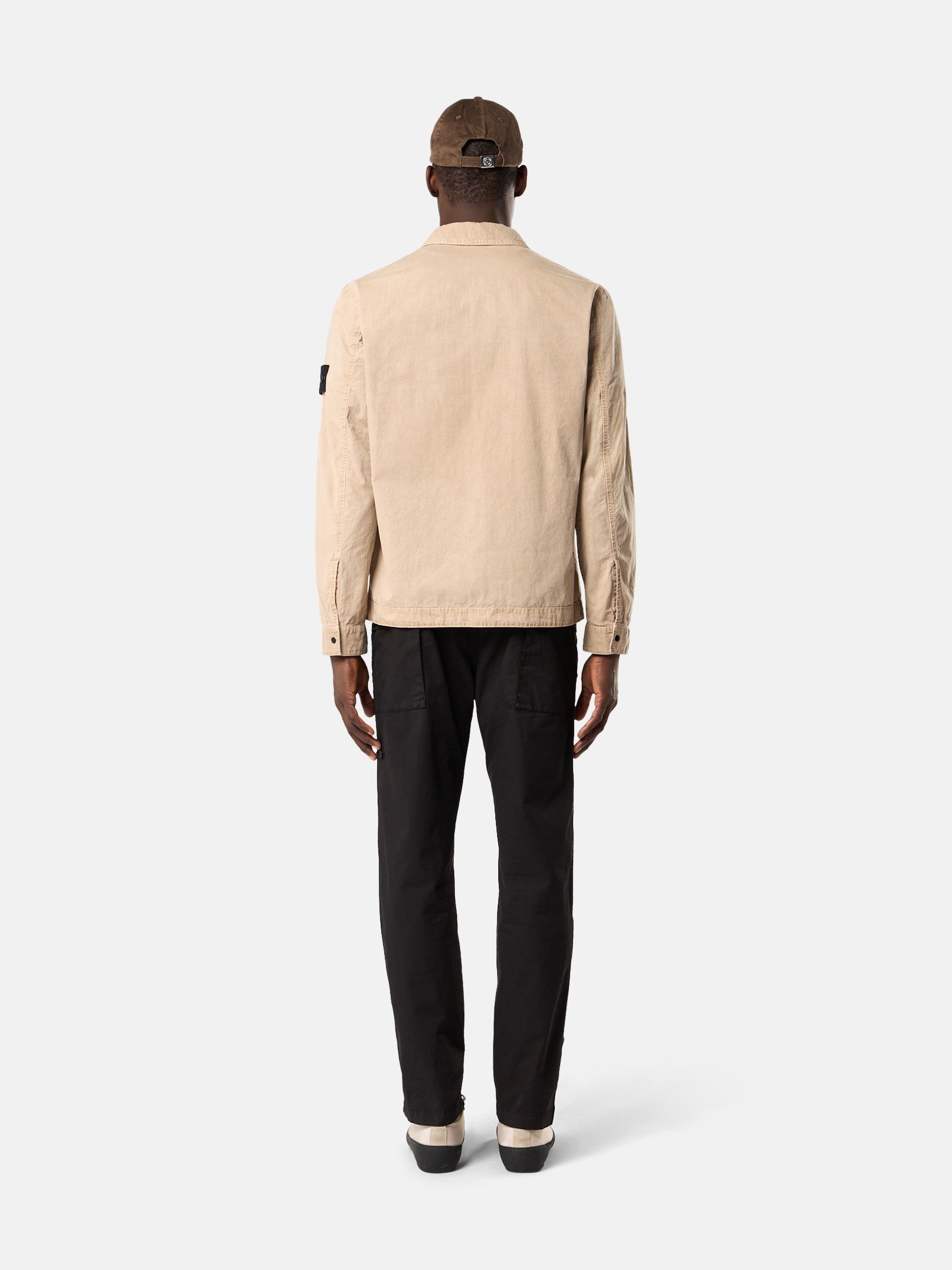 Desert Regular-fit zipper-up overshirt with pocket 1200008 BRUSHED