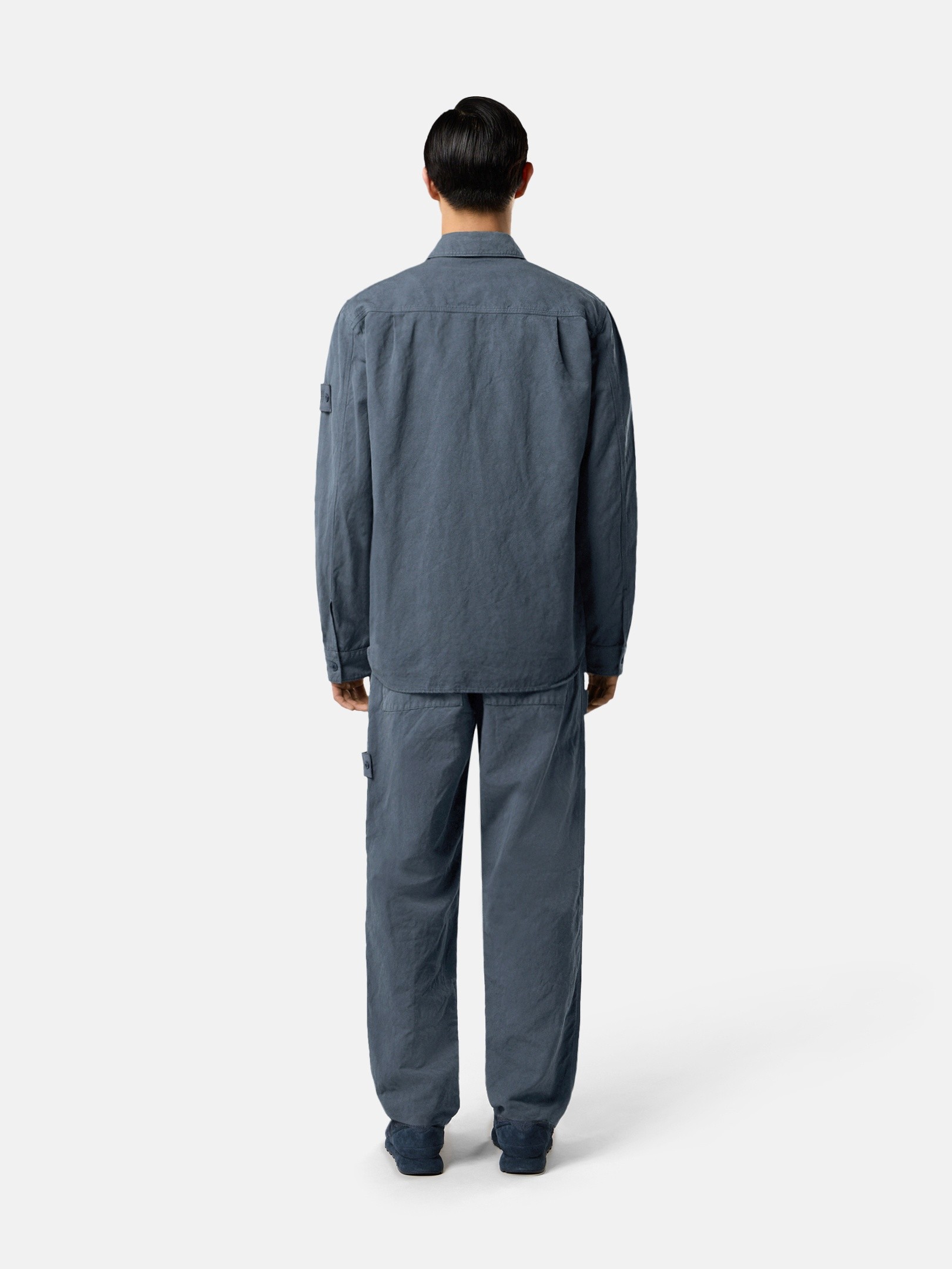 Slate Blue Regular-fit overshirt with button fastening 1200012