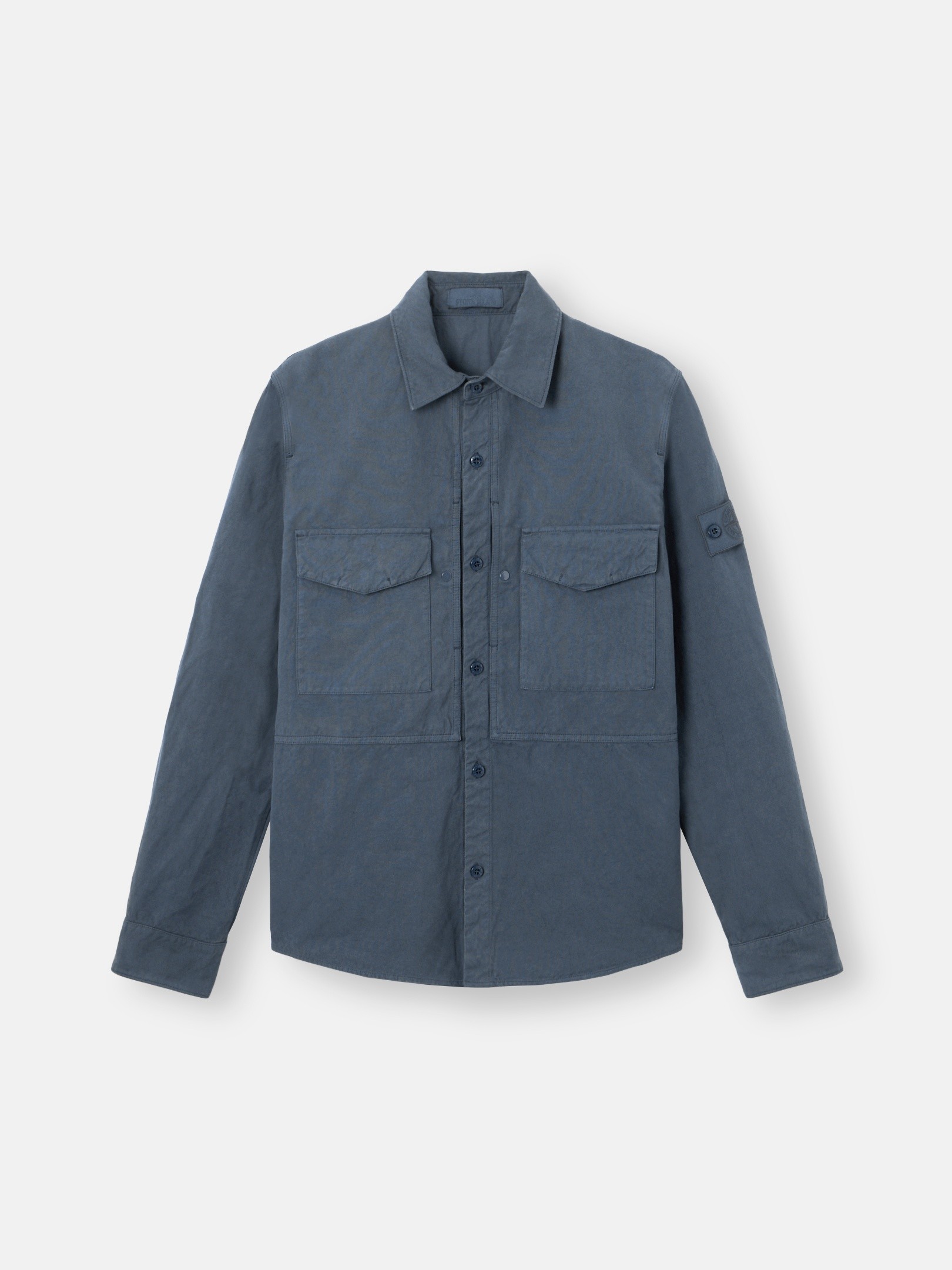 Slate Blue Regular-fit overshirt with button fastening 1200012