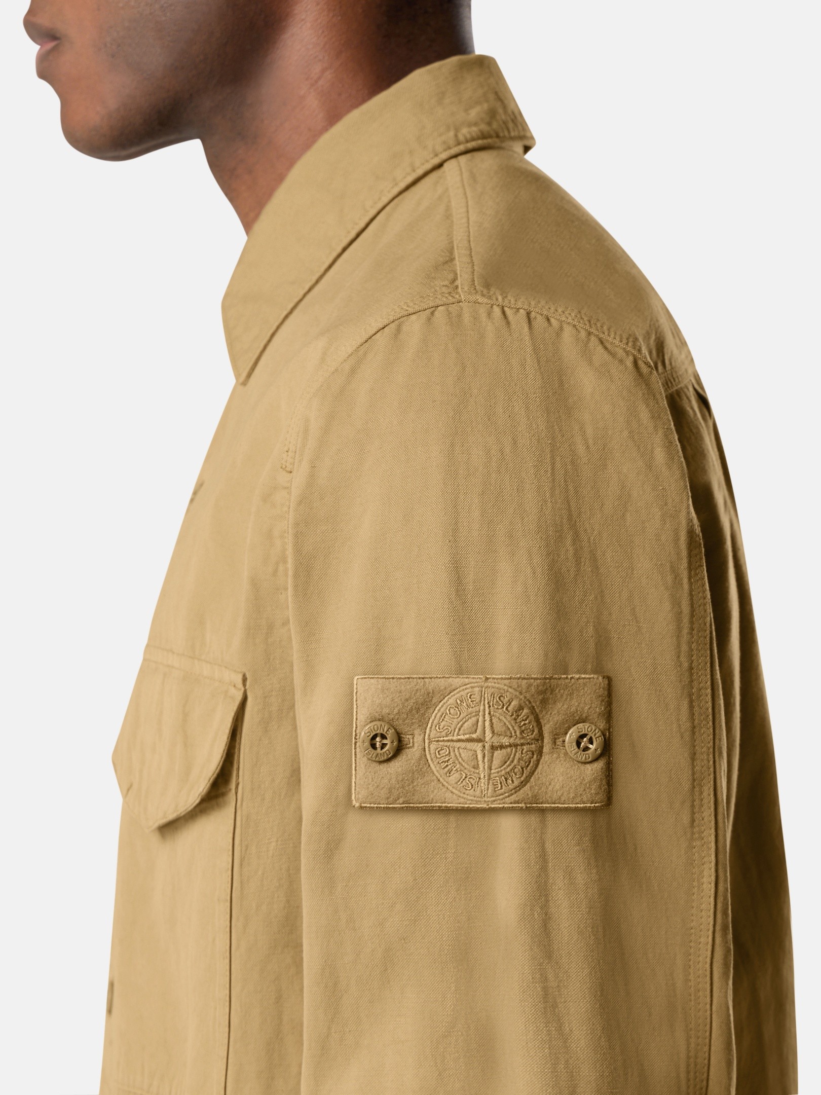 Dark Beige Regular-fit overshirt with button fastening 1200012 