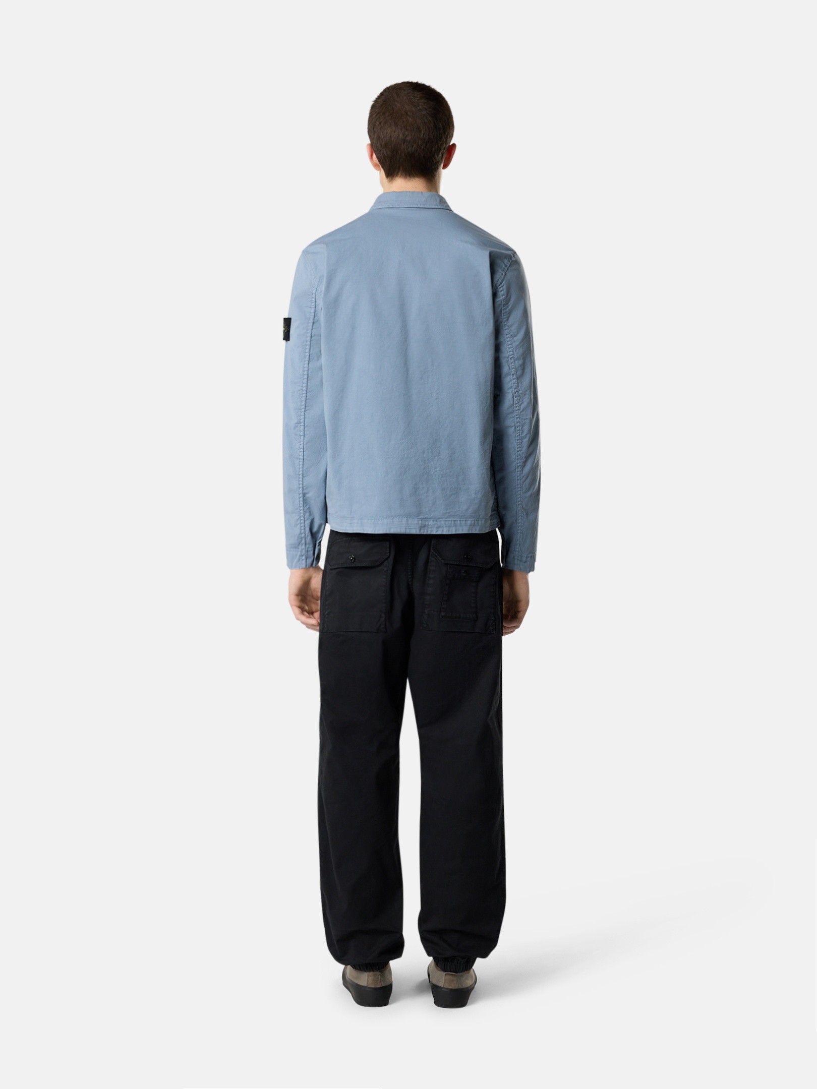 Avio Blue Regular-fit overshirt with concealed zip 1200013 STRETCH