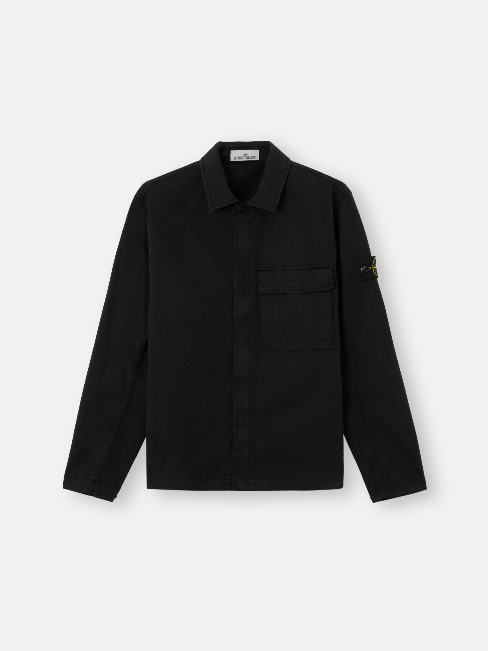 Black Regular-fit overshirt with concealed zipper 1200013 STRETCH