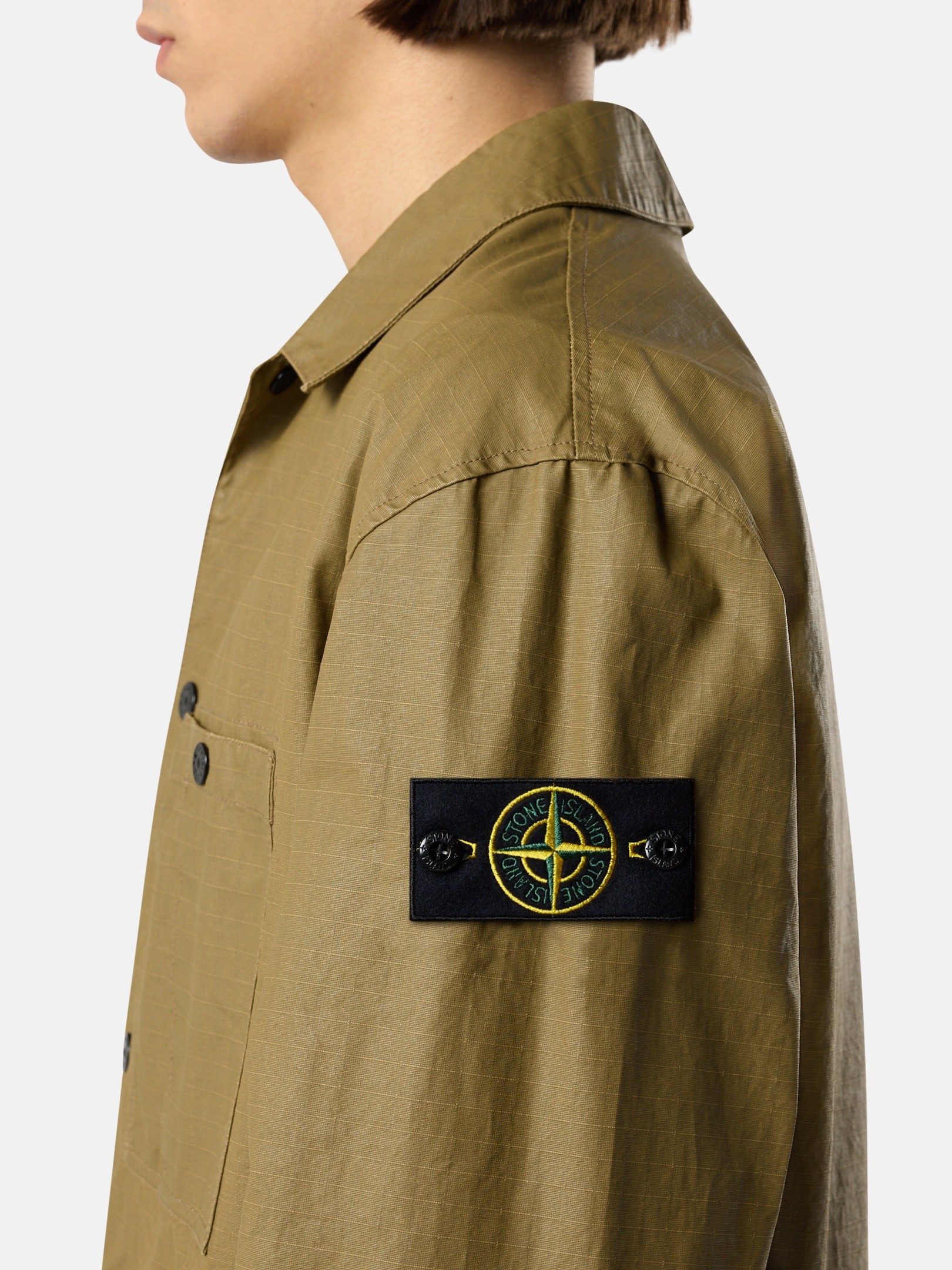 Military Green Comfort-fit overshirt with pockets 1200018 DOUBLE 
