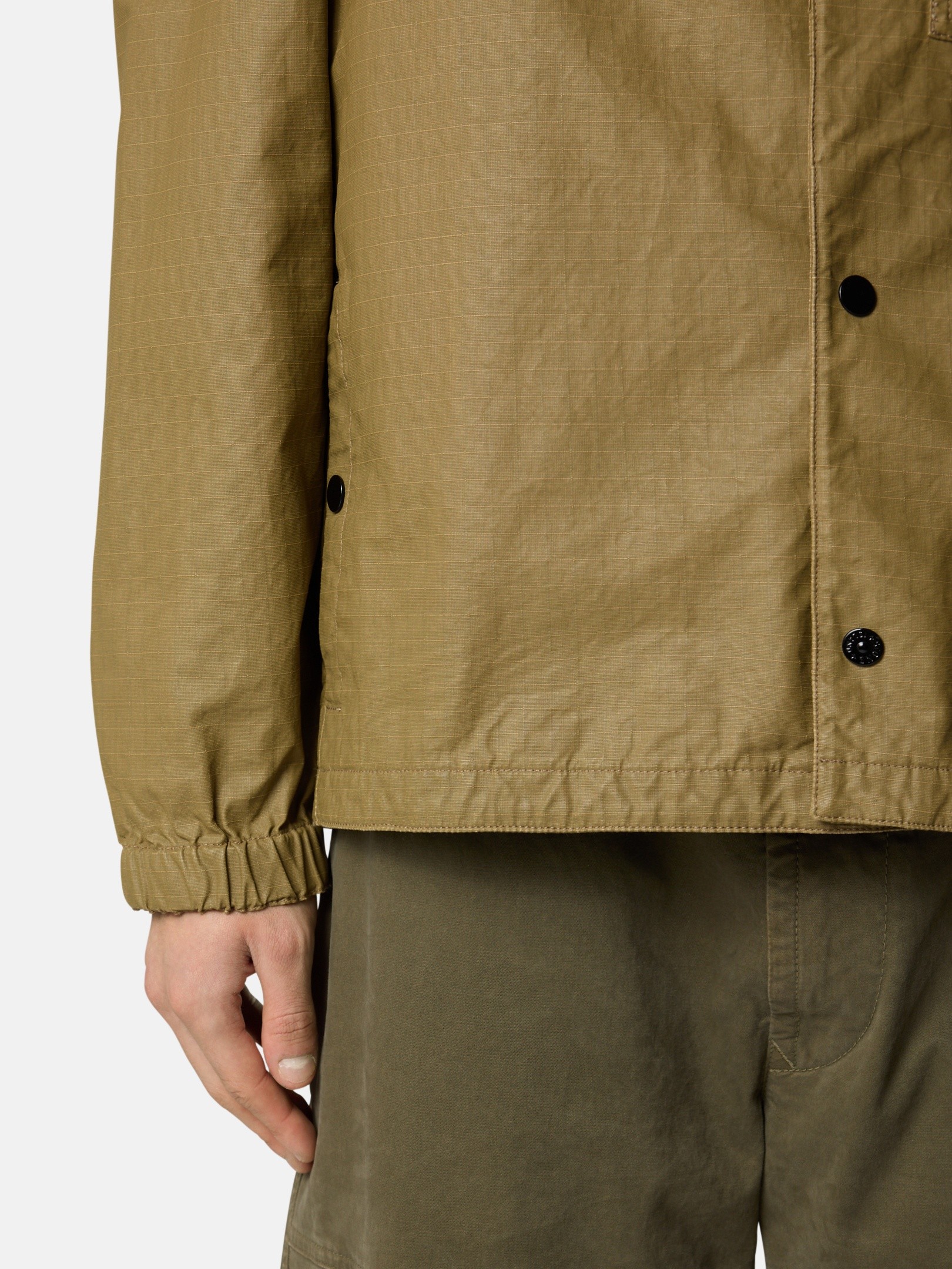 Military Green Comfort-fit overshirt with pockets 1200018 DOUBLE