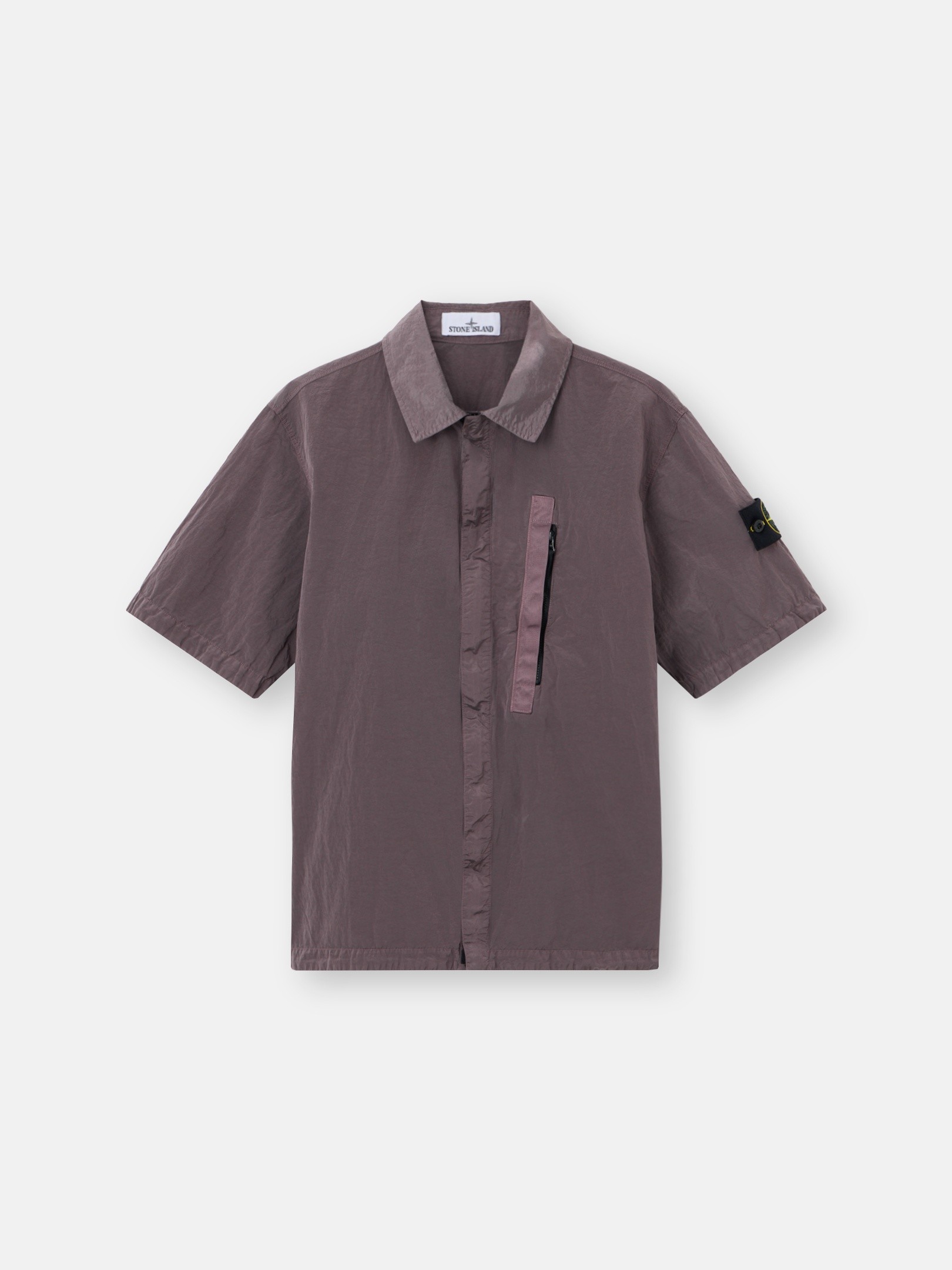 Purple Gray Comfort-fit short-sleeve shirt with zipper 1200028