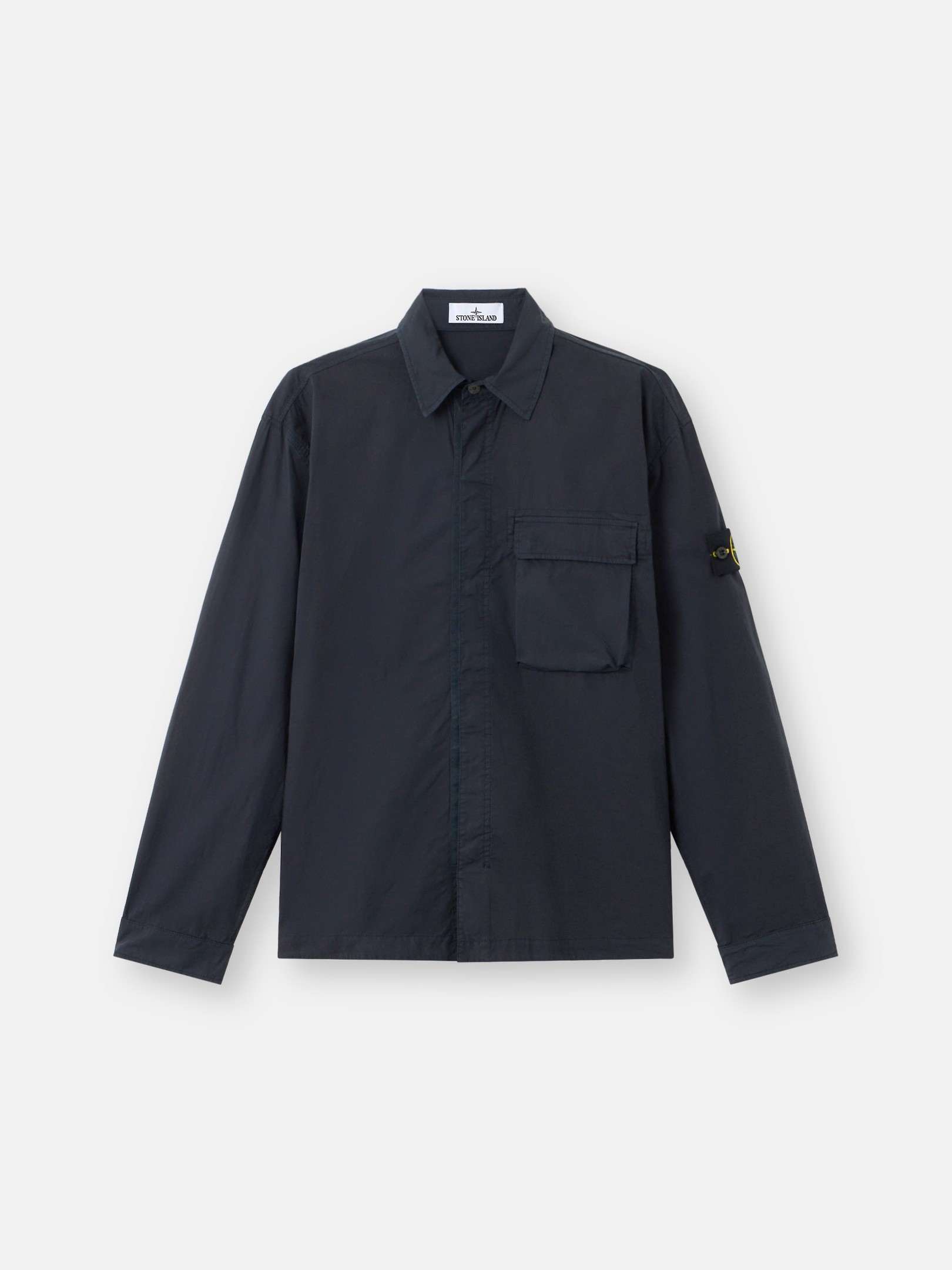Navy Blue Comfort-fit overshirt with snap fastening 1200032