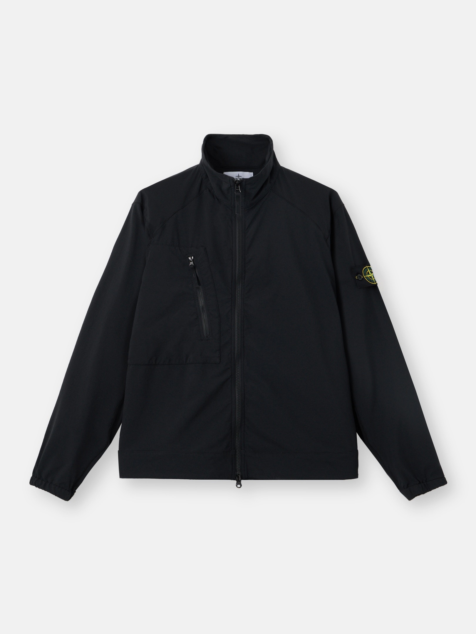 Black Regular-fit overshirt with zip pocket 1200036 STRETCH NYLON